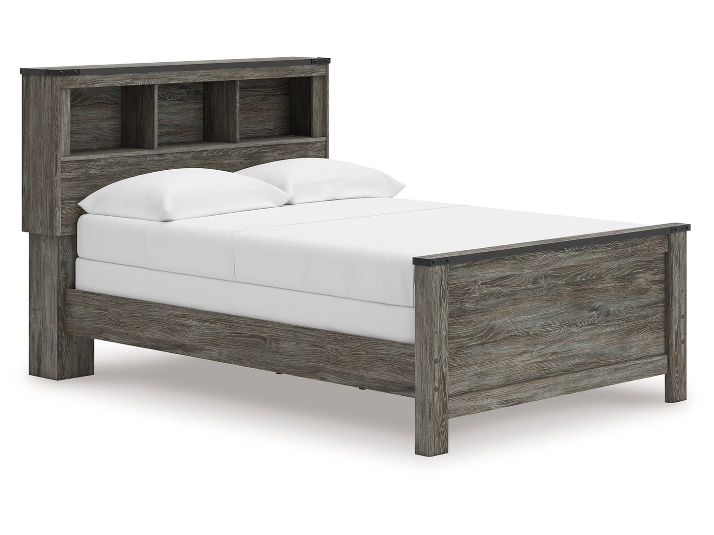 Frandern Gray Full Bookcase Panel Bed- Viva Furn