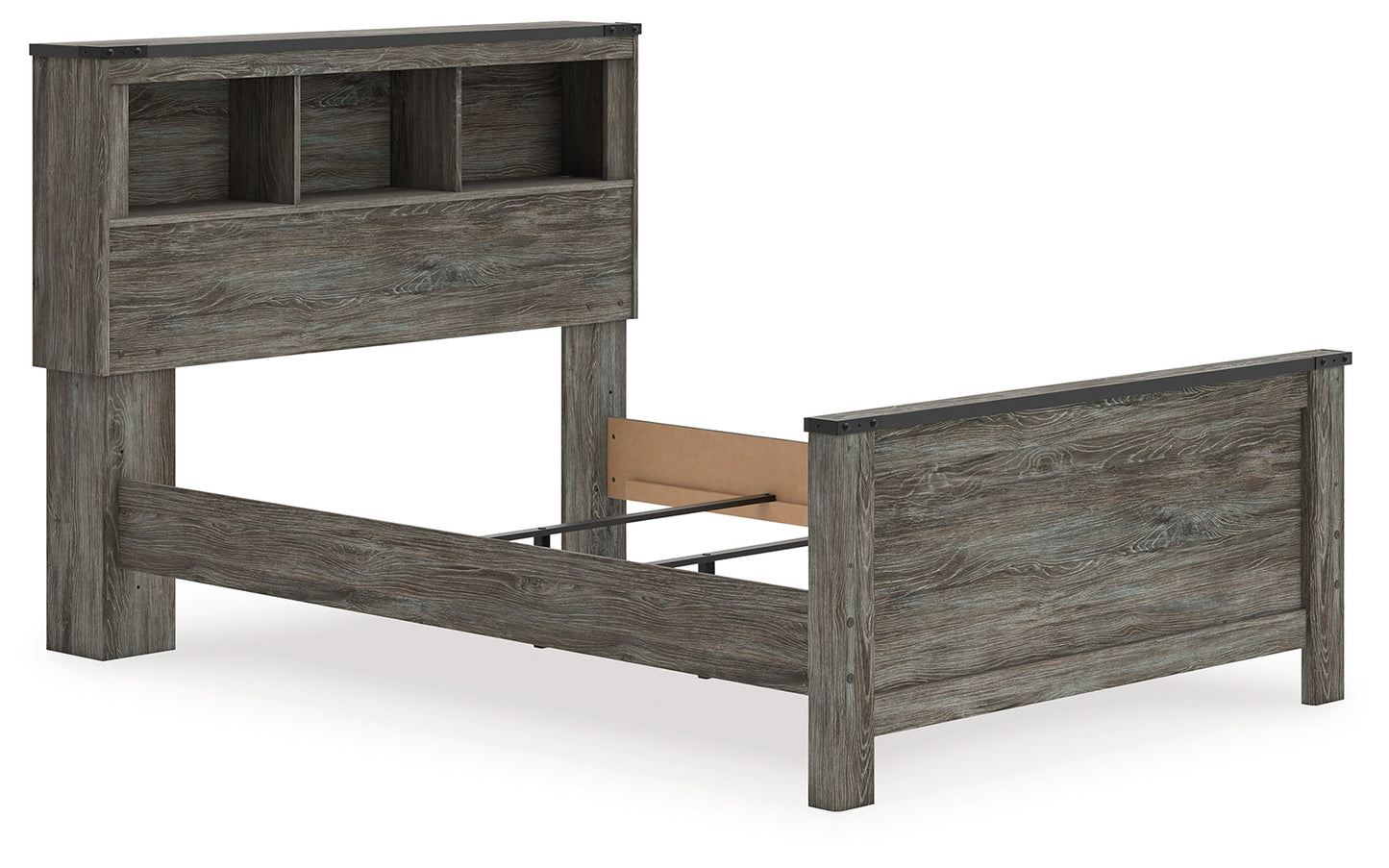 Frandern Gray Full Bookcase Panel Bed- Viva Furn