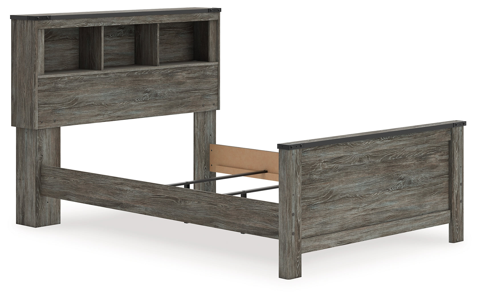 Frandern Gray Full Bookcase Panel Bed- Viva Furn