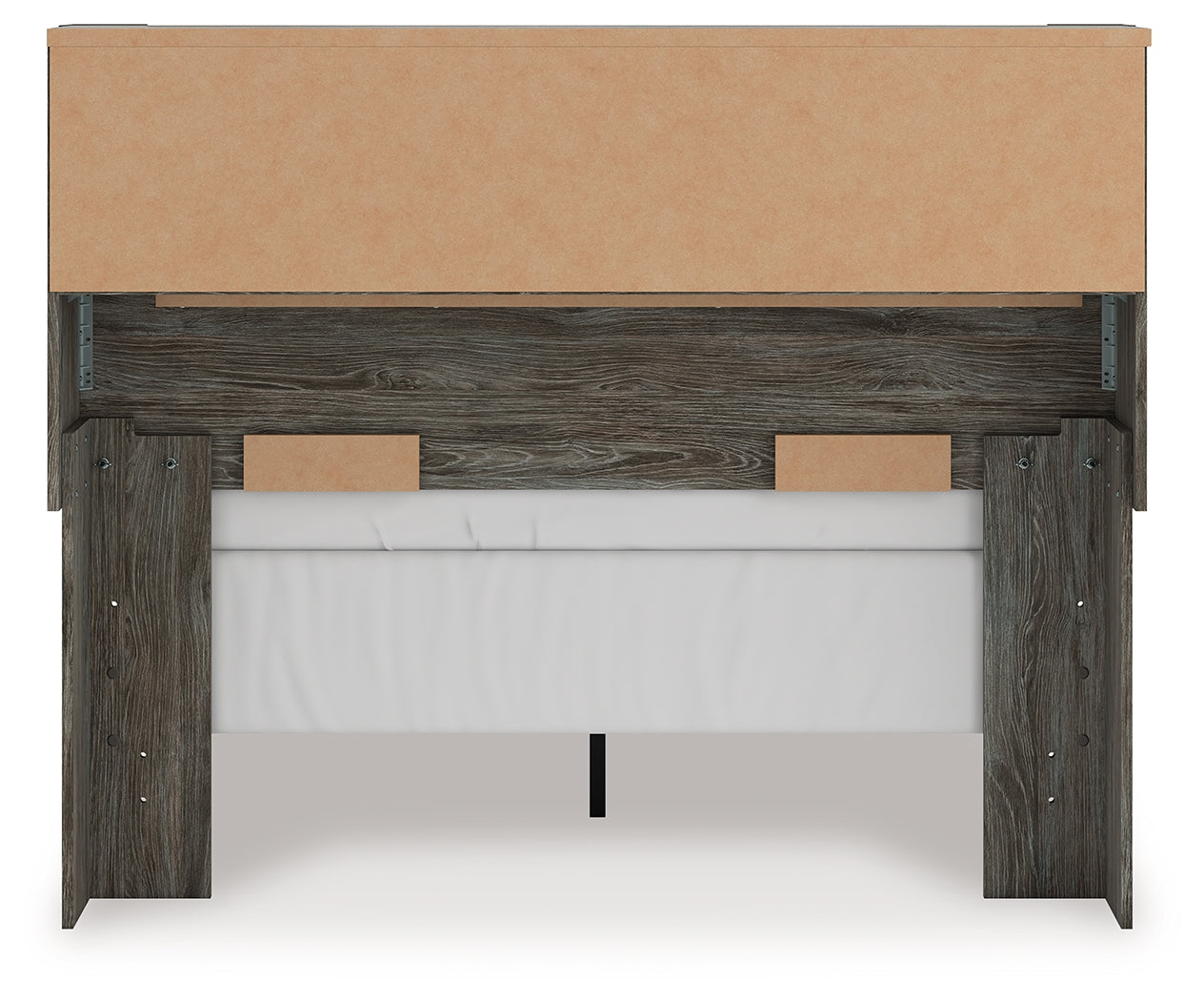 Frandern Gray Full Bookcase Panel Bed- Viva Furn
