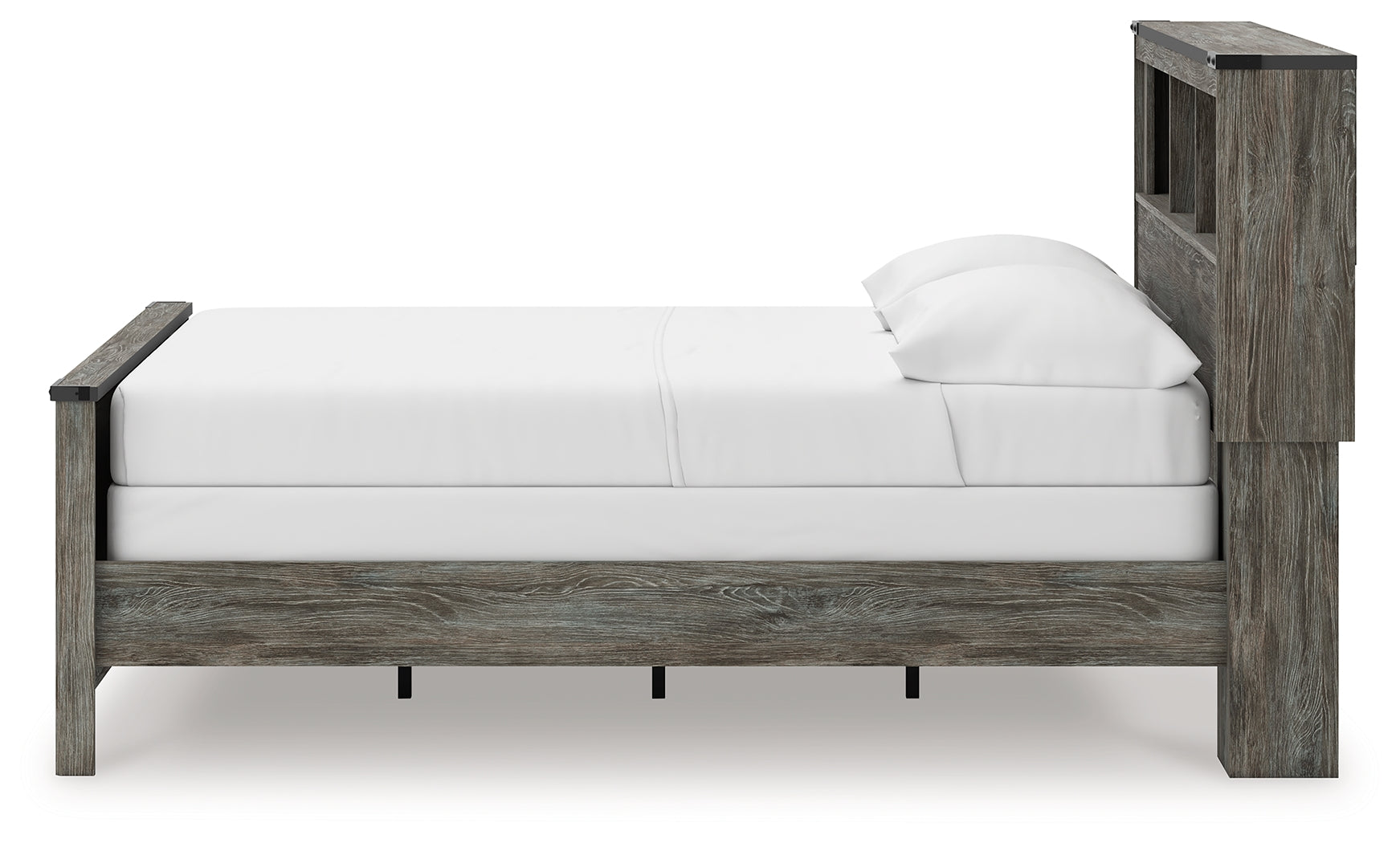 Frandern Gray Full Bookcase Panel Bed- Viva Furn