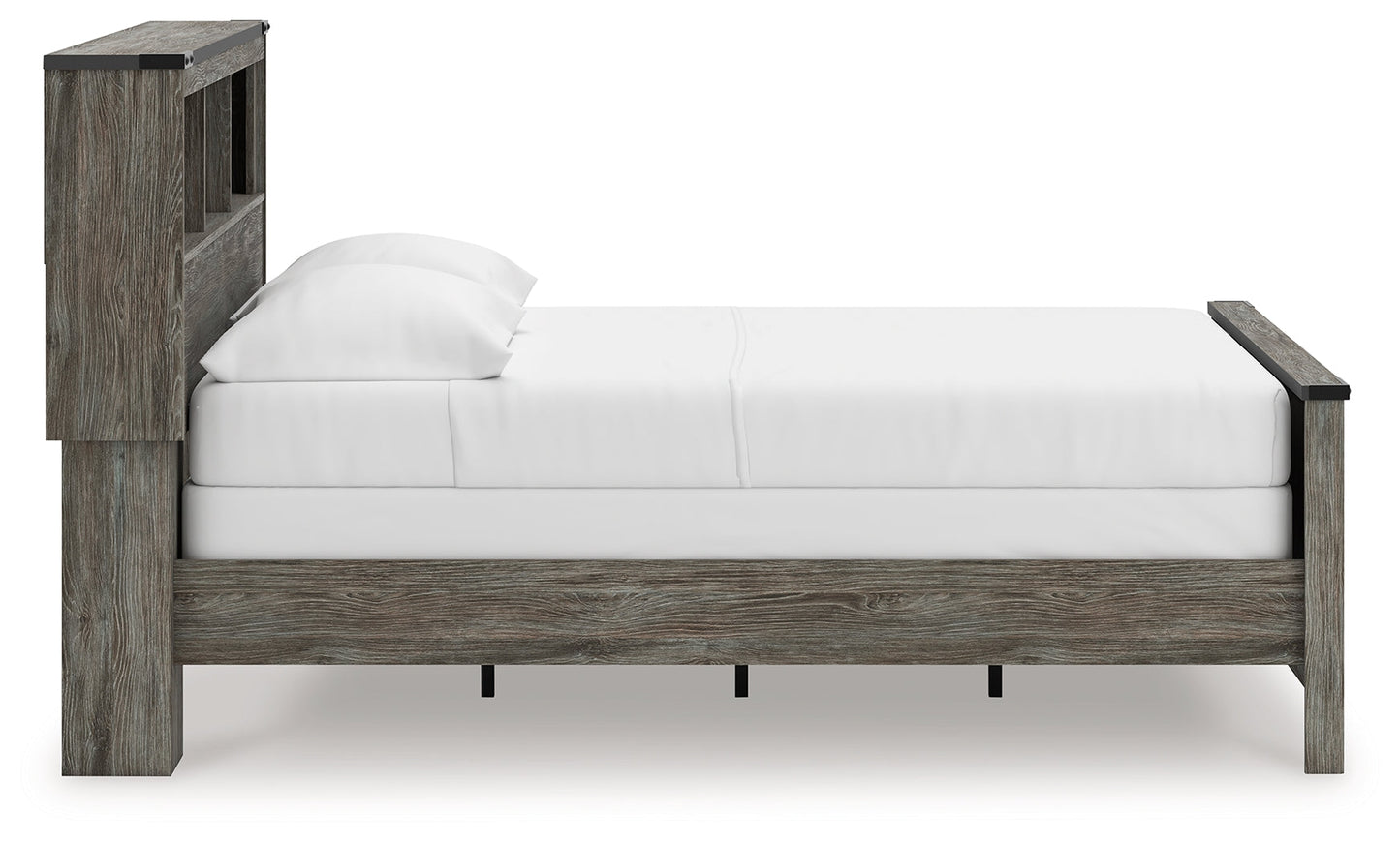 Frandern Gray Full Bookcase Panel Bed- Viva Furn