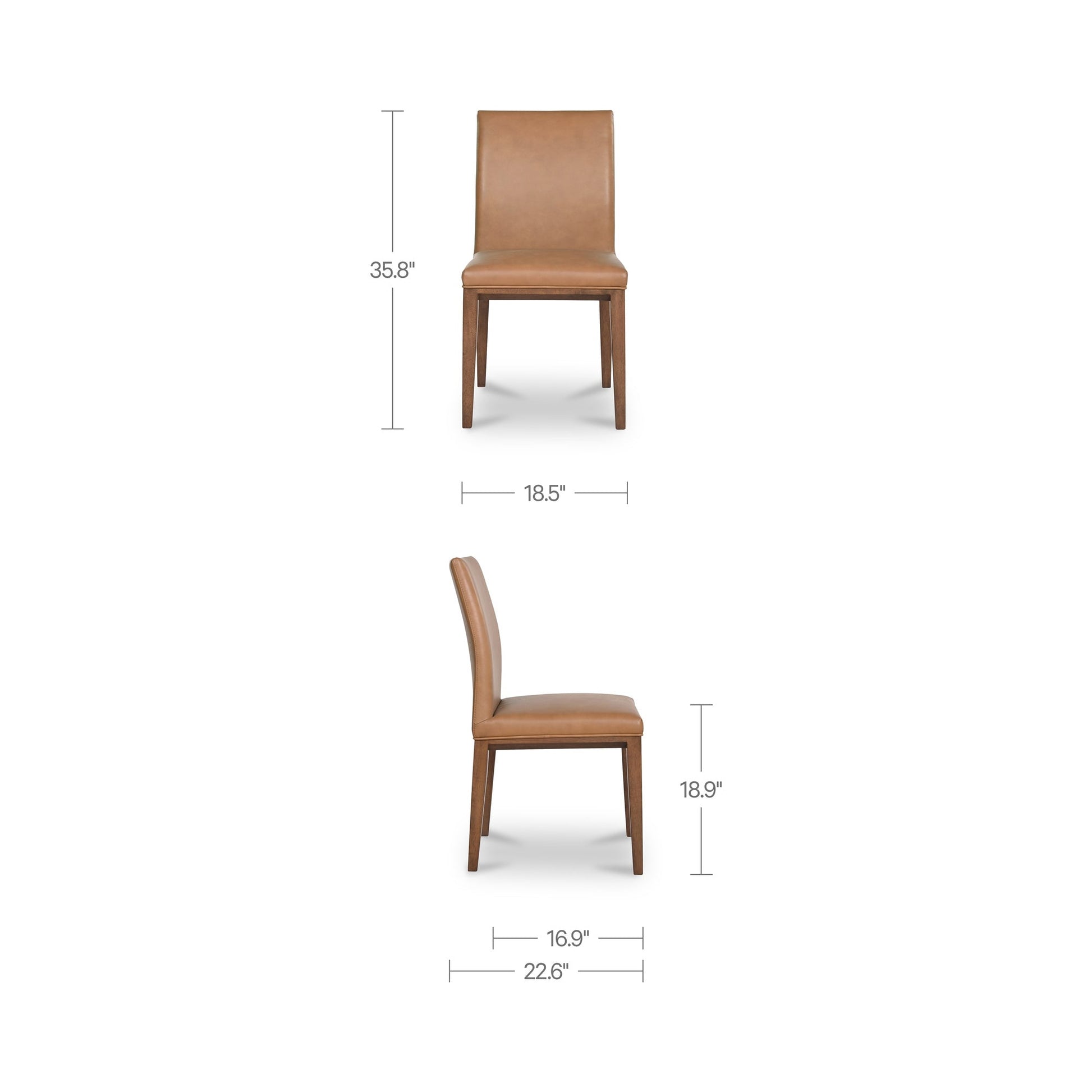 Frankie Tan Leather Dining Chair (Set of 2) - Ornate Home