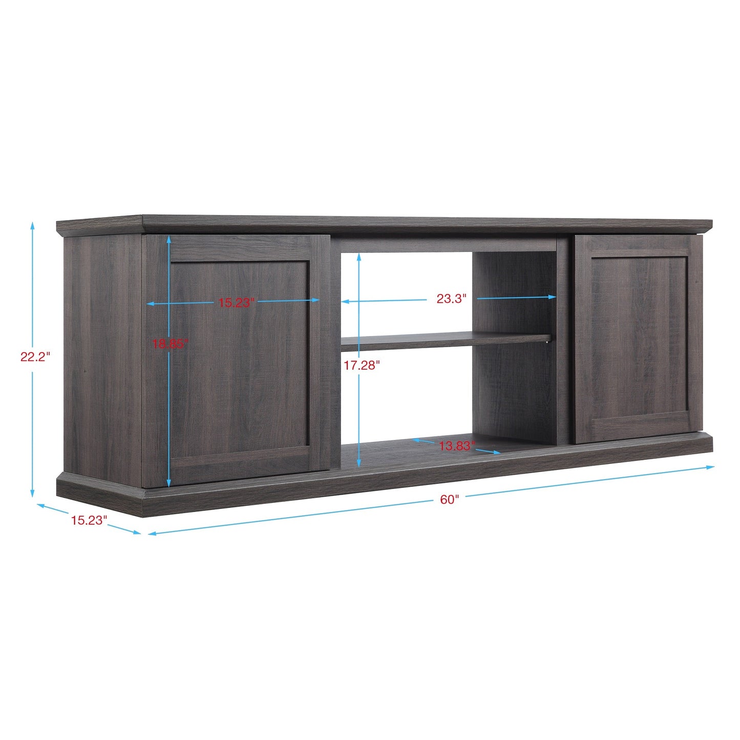 Franklin 60" TV Stand in Brown - Ornate Home