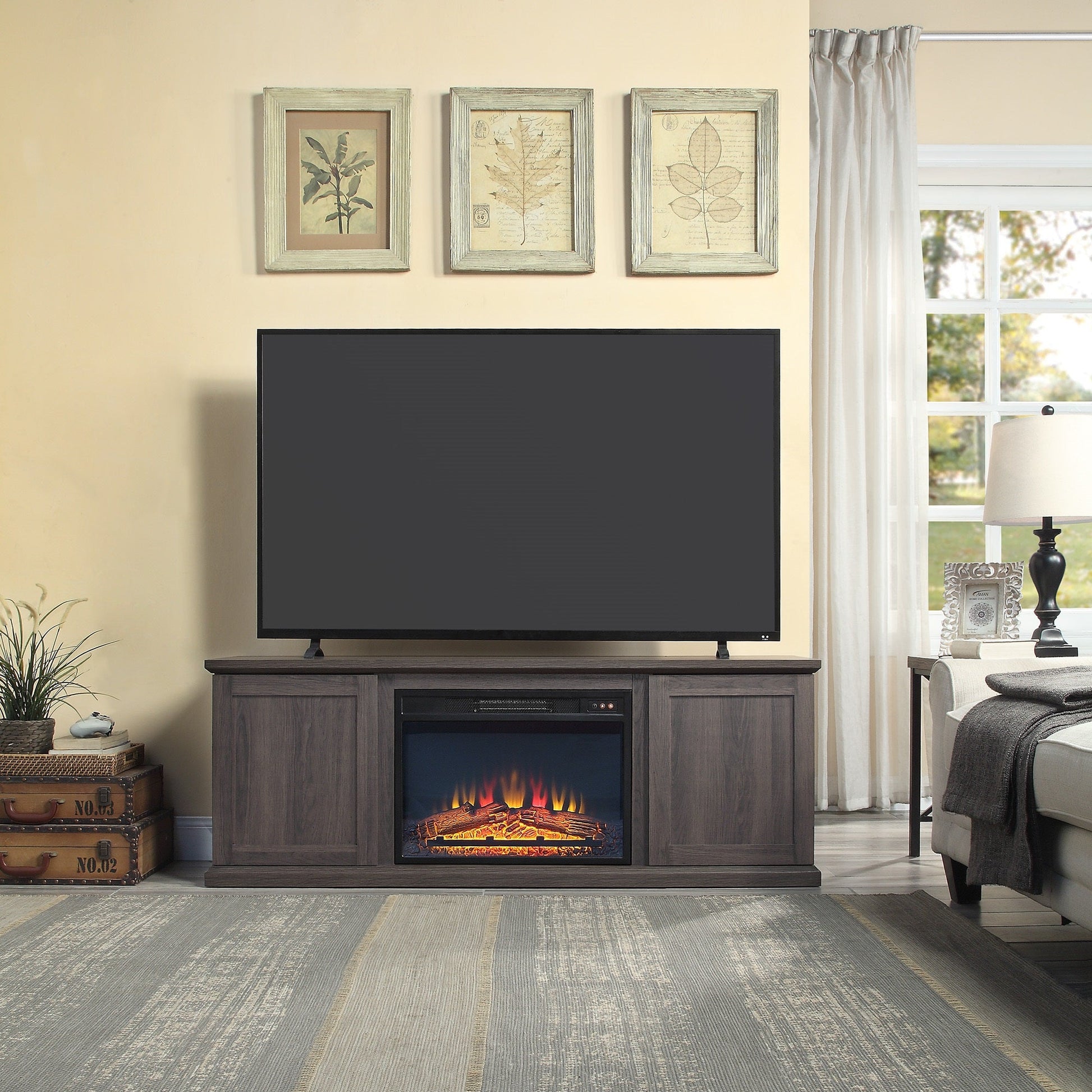 Franklin Fireplace in Heavy Brown - Ornate Home