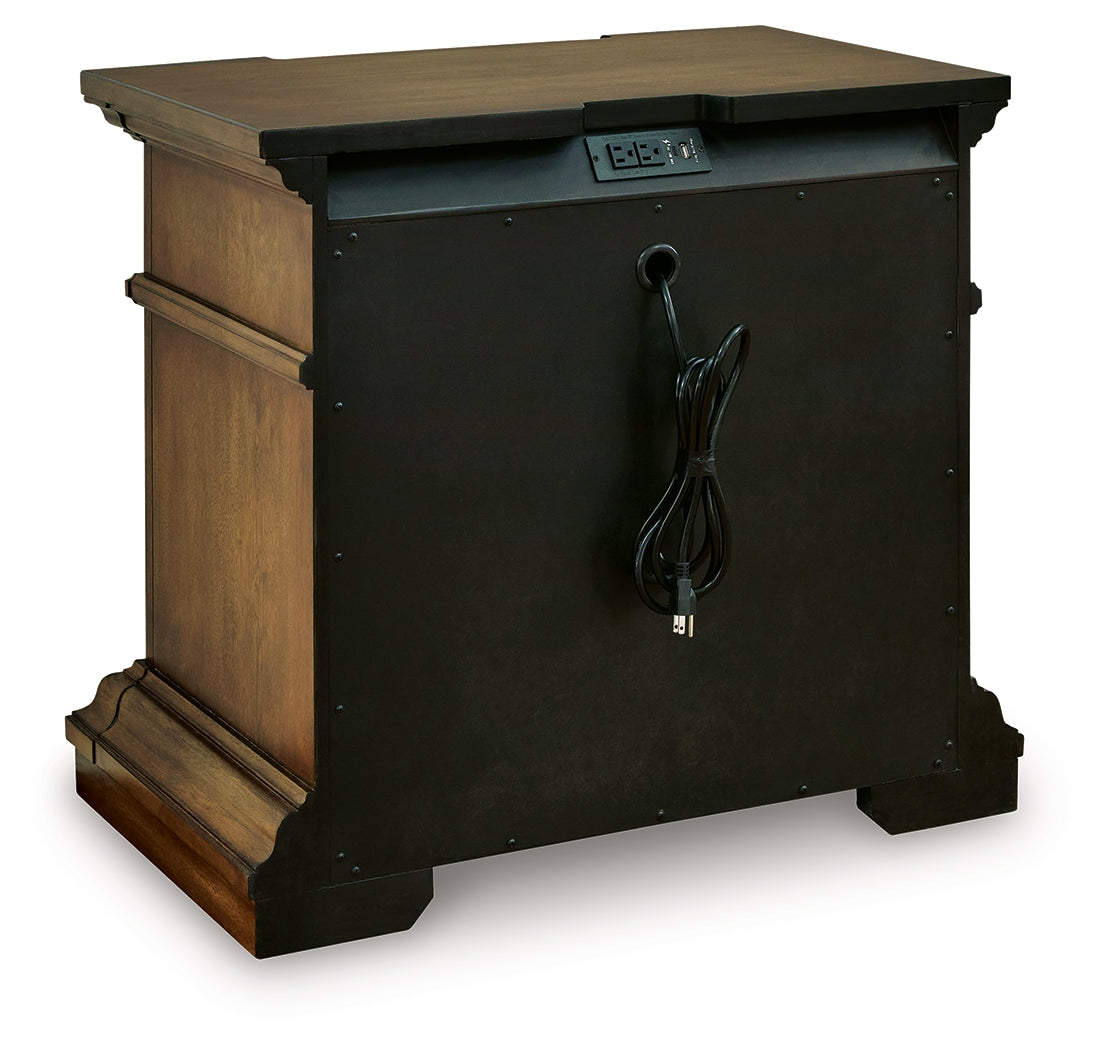 Frantanna Brown Three Drawer Night Stand- Viva Furn