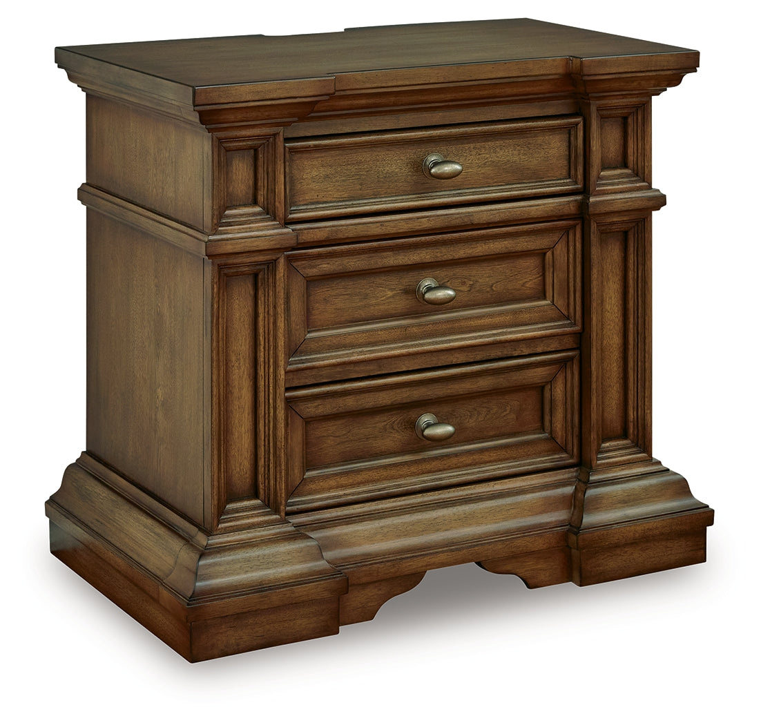 Frantanna Brown Three Drawer Night Stand- Viva Furn