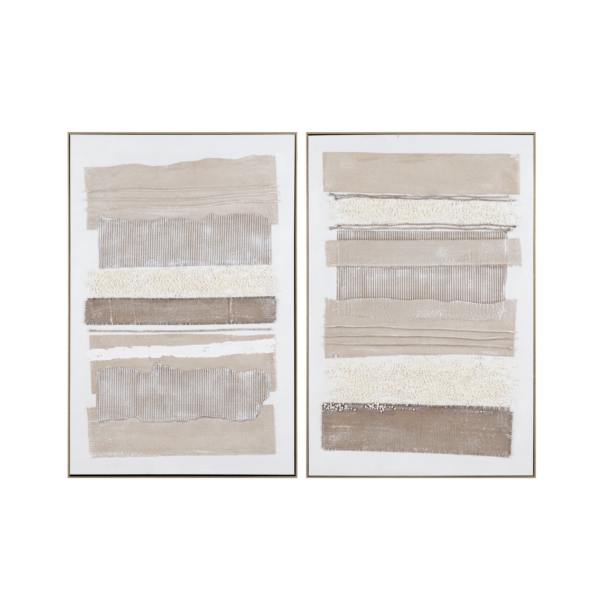 Frayed Lines Brown/White Canvas - Ornate Home