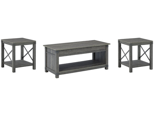 Freedan Grayish Brown Coffee Table and 2 End Tables - Ornate Home