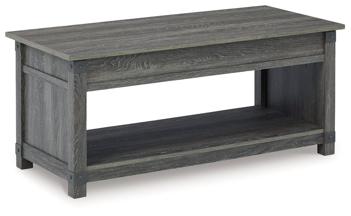 Freedan Grayish Brown Lift-top Coffee Table, 2 End Tables and Console - Ornate Home