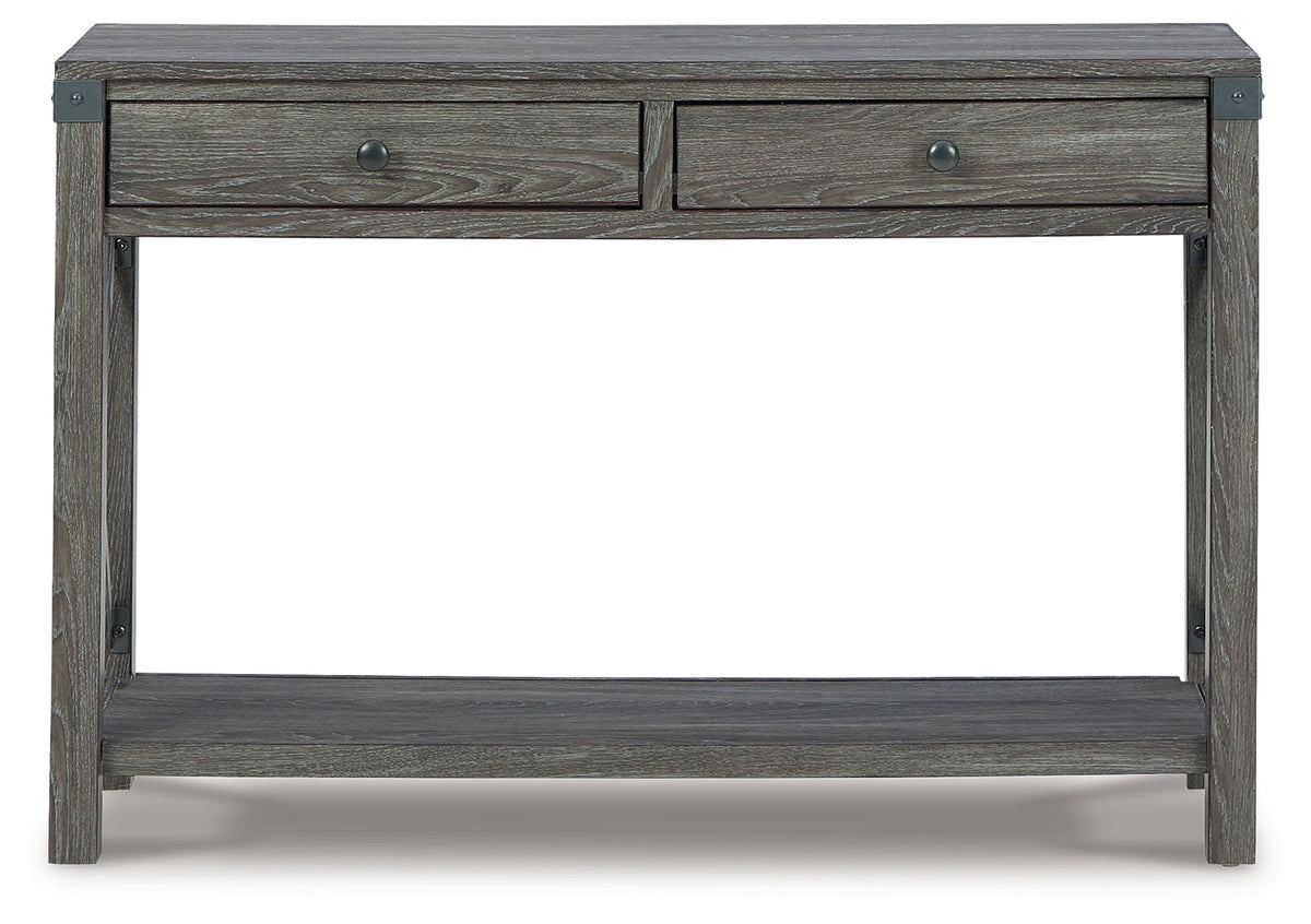 Freedan Grayish Brown Lift-top Coffee Table, 2 End Tables and Console - Ornate Home