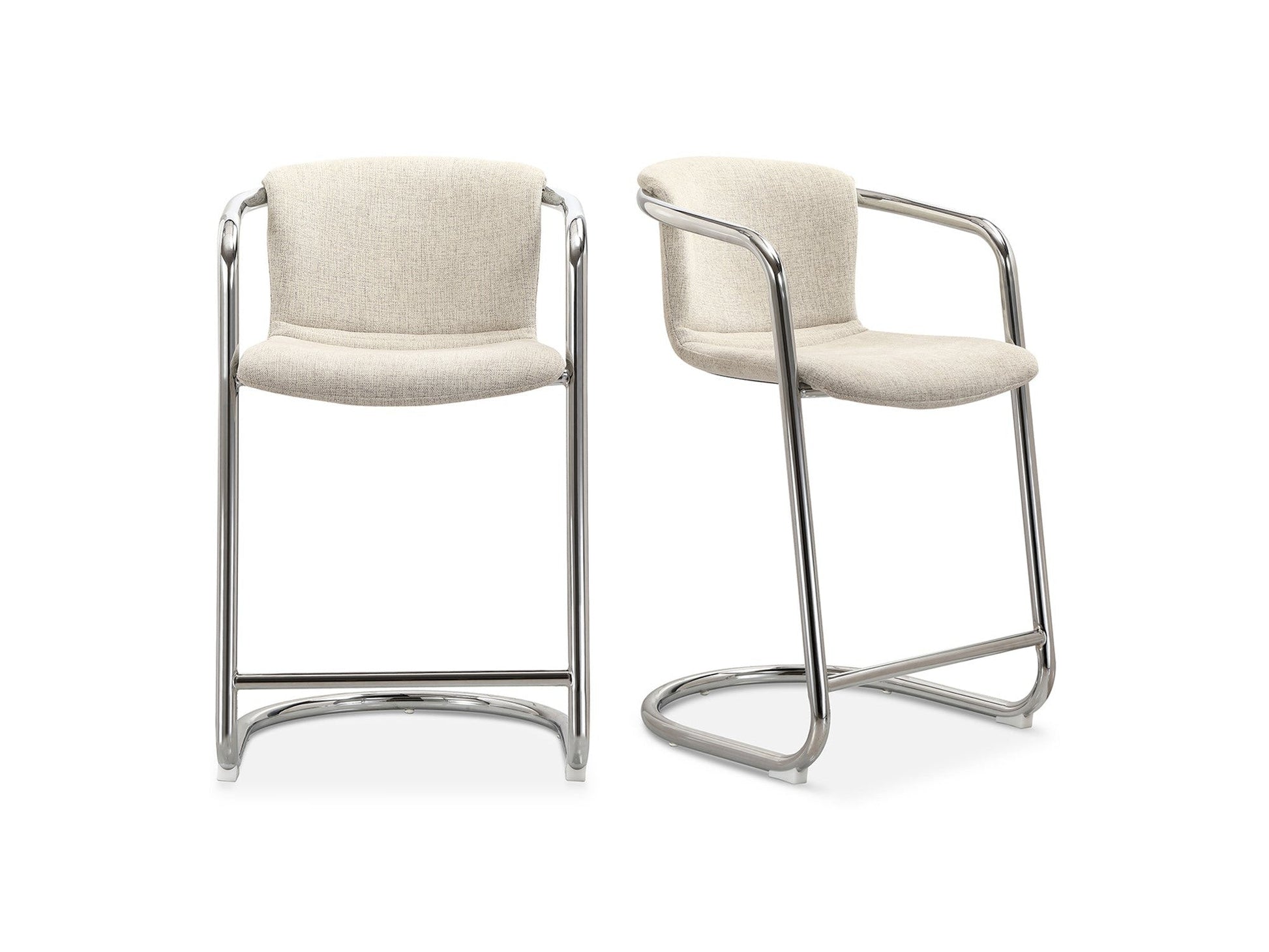 Freeman Chrome Frame Counter Stool (Set of 2) - Ornate Home