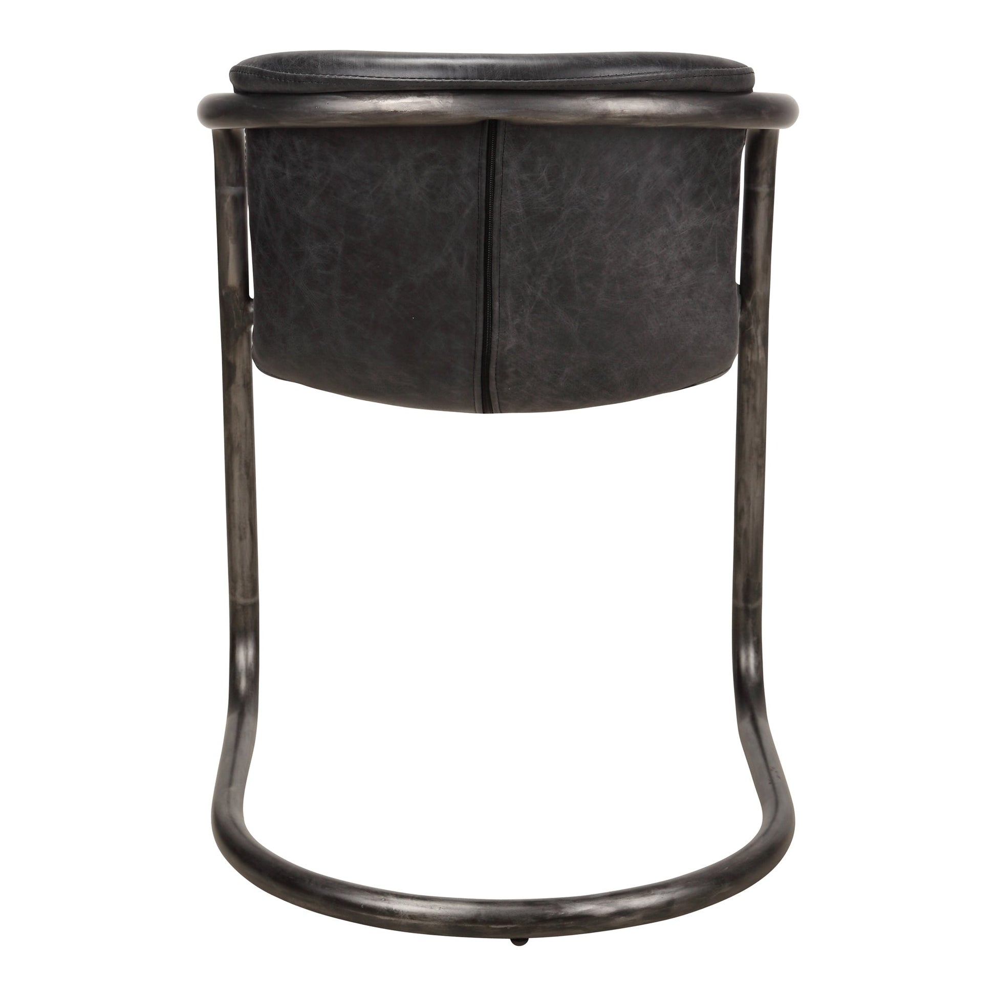 Freeman Onyx Black Leather Dining Chair (Set of 2) - Ornate Home