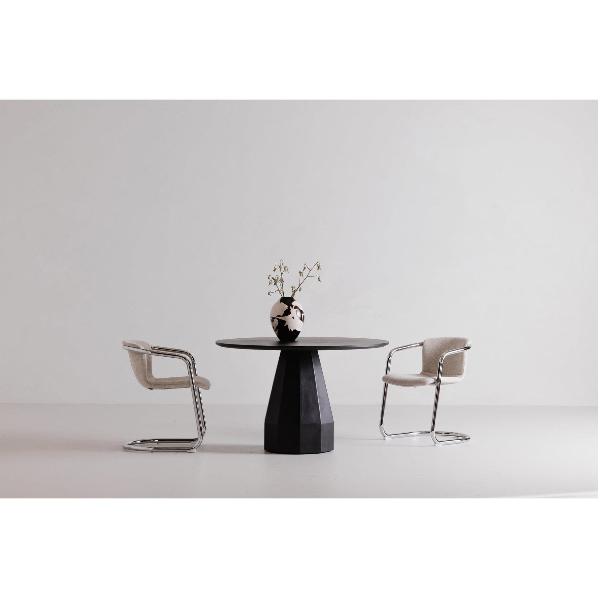 Freeman Two Chrome Frame Dining Chaired Cream   Set Of - Ornate Home