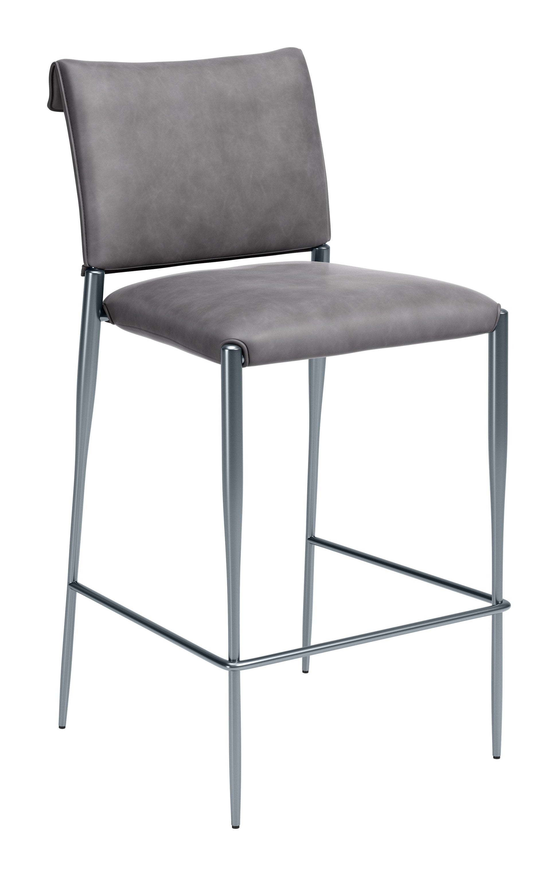 Freesia Charcoal Gray Barstool (Set of 2) - Ornate Home