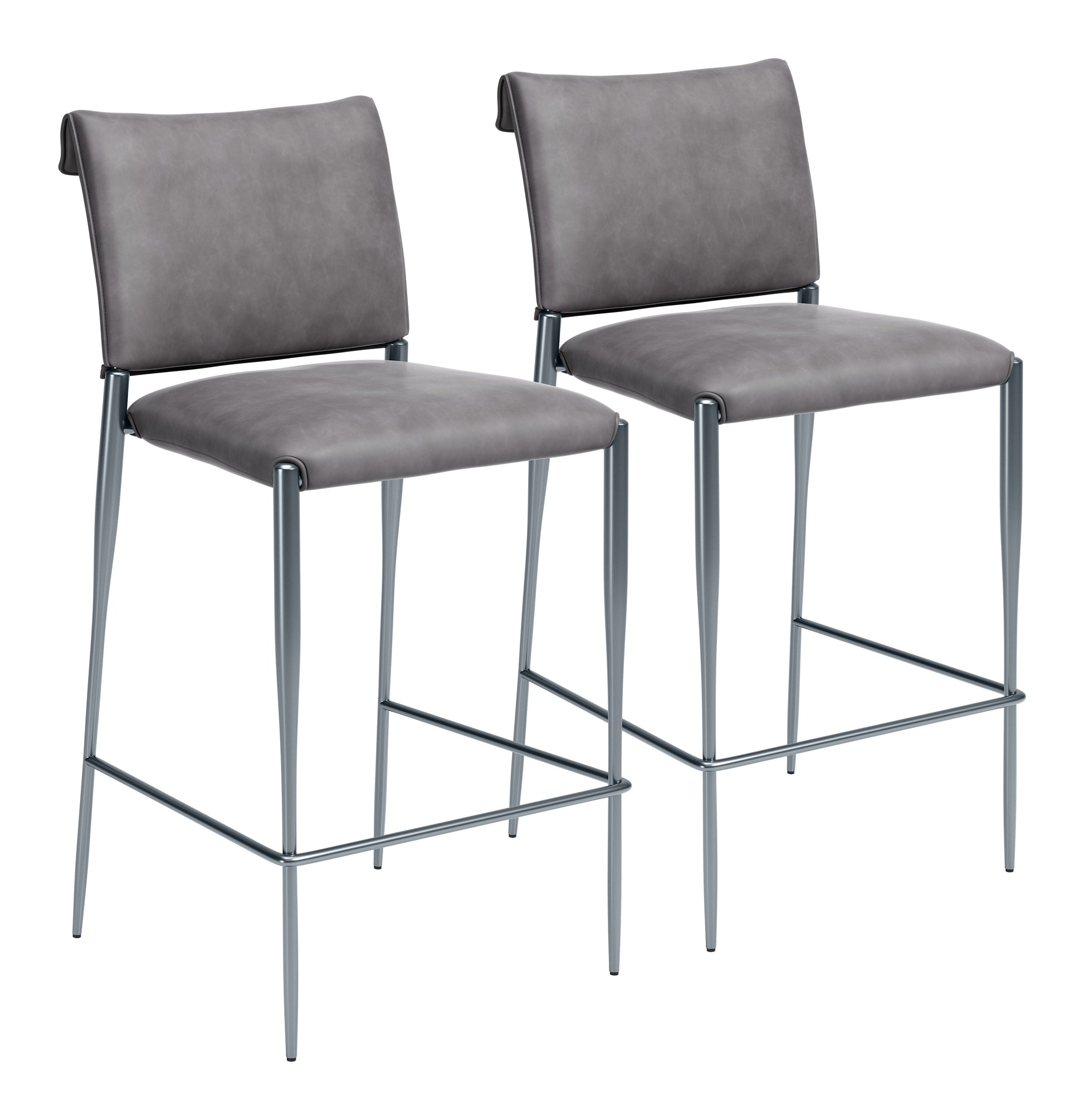 Freesia Charcoal Gray Barstool (Set of 2) - Ornate Home