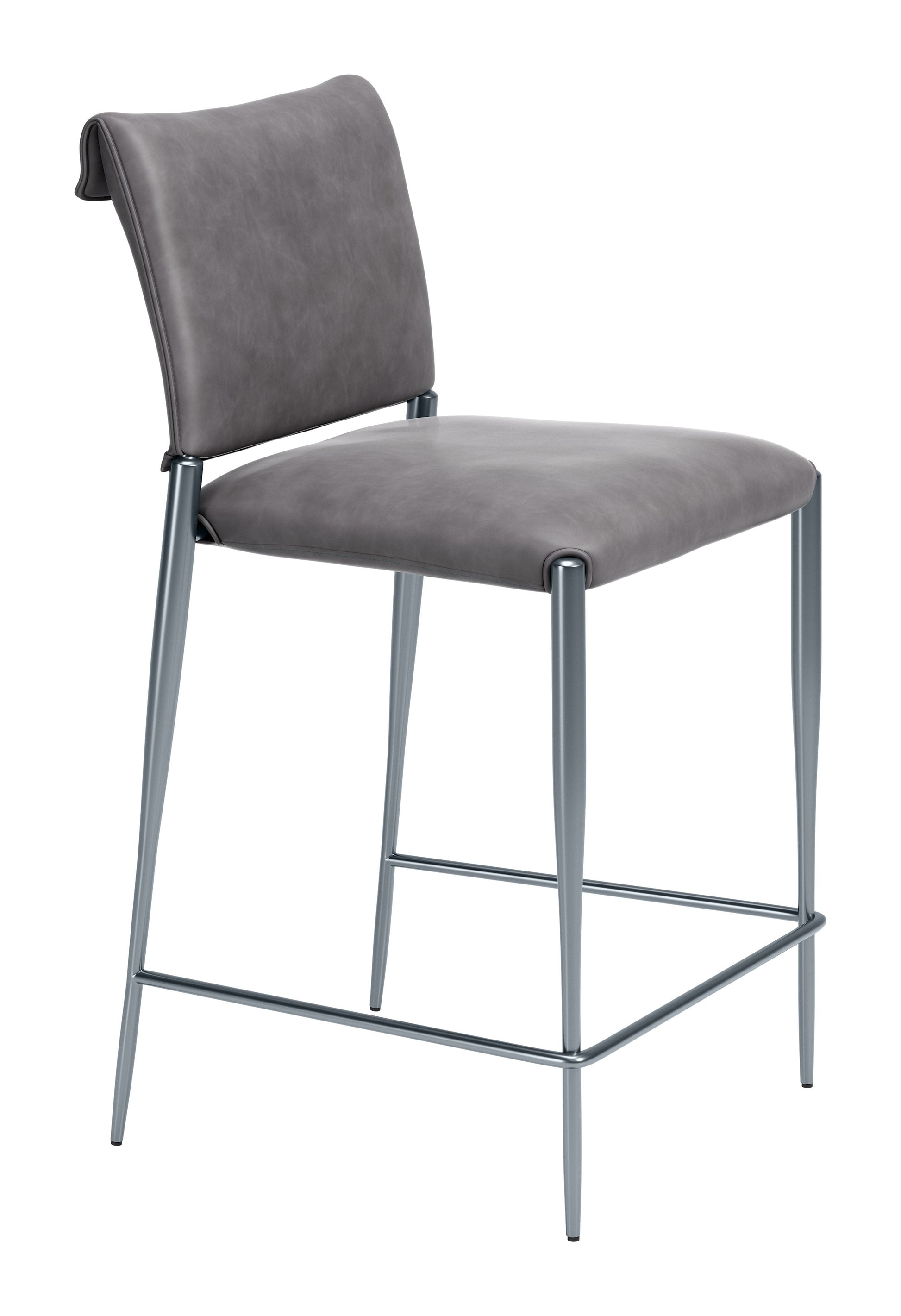 Freesia Charcoal Gray Counter Stool (Set of 2) - Ornate Home