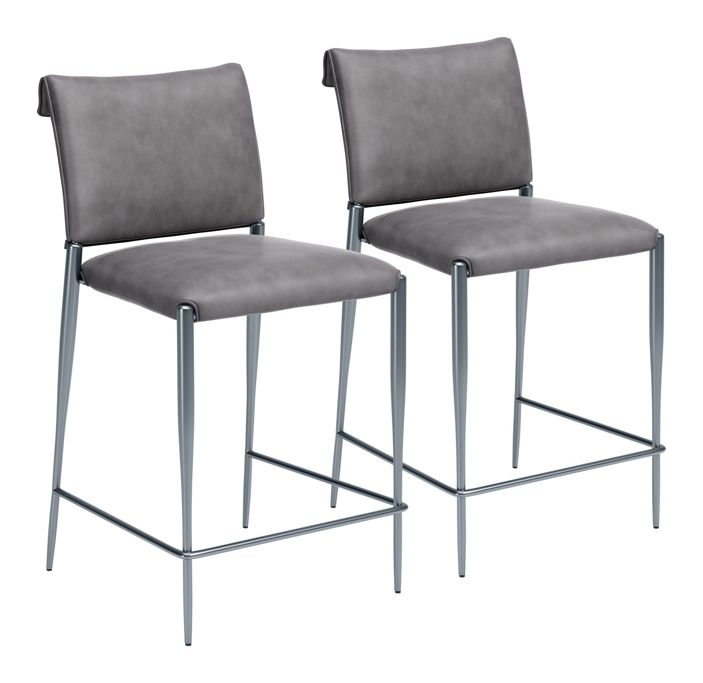 Freesia Charcoal Gray Counter Stool (Set of 2) - Ornate Home