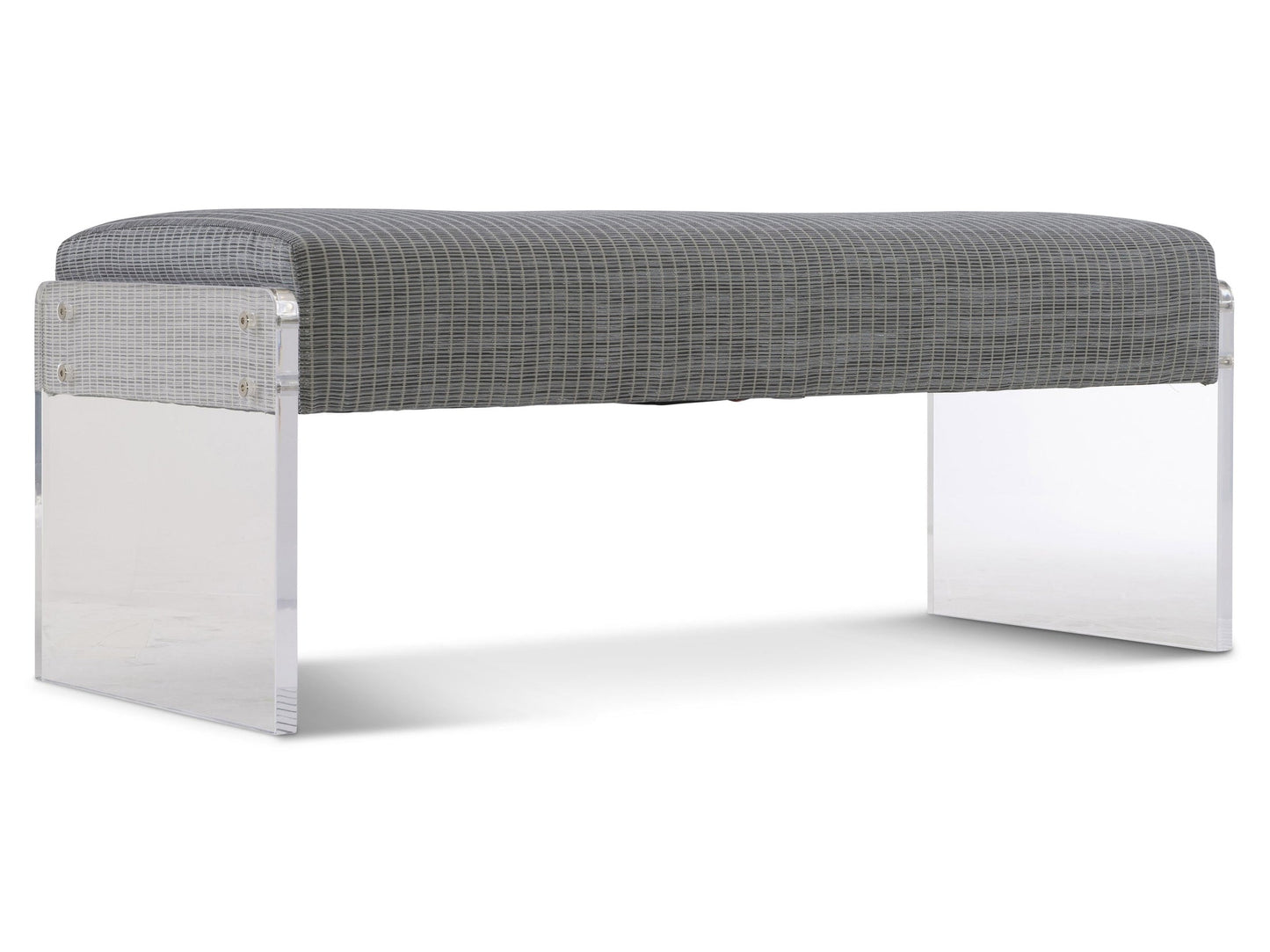 Frey Acrylic/Grey Fabric Bench - Ornate Home
