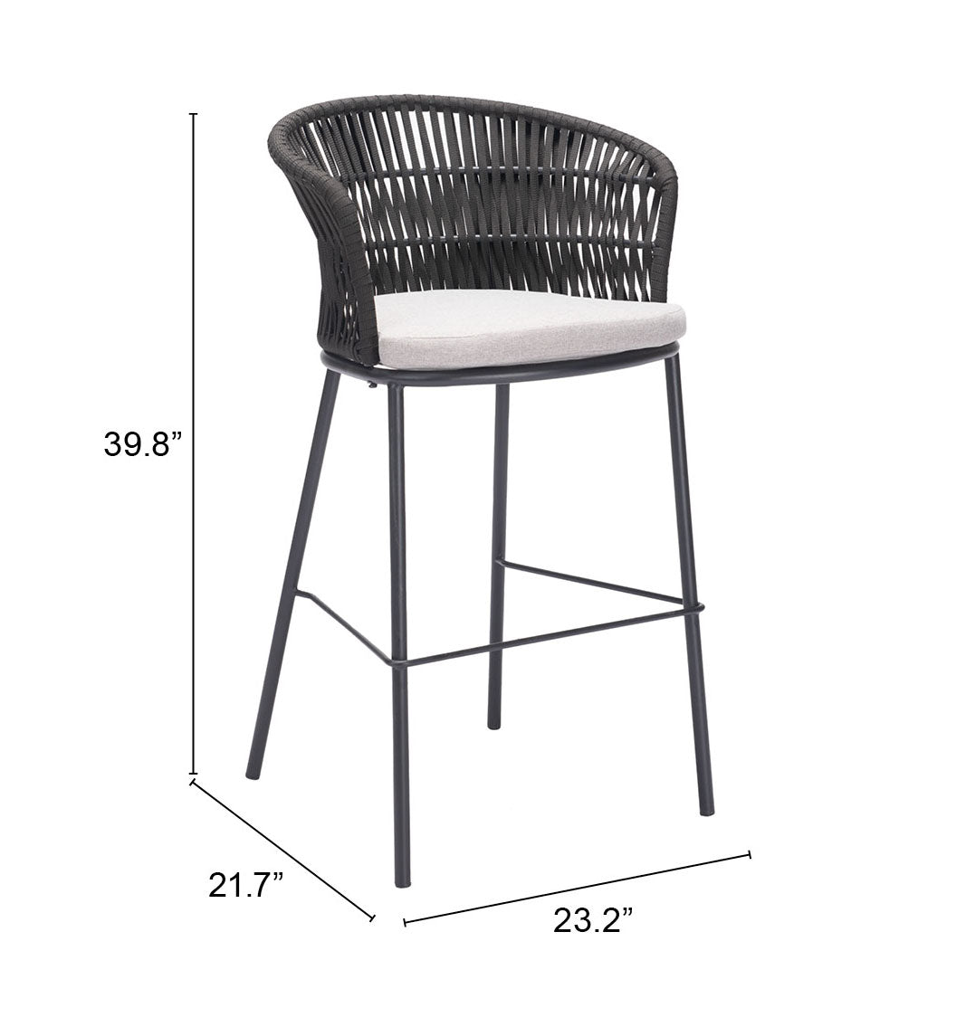 Freycinet Black Outdoor Barstool (Set of 2) - Ornate Home