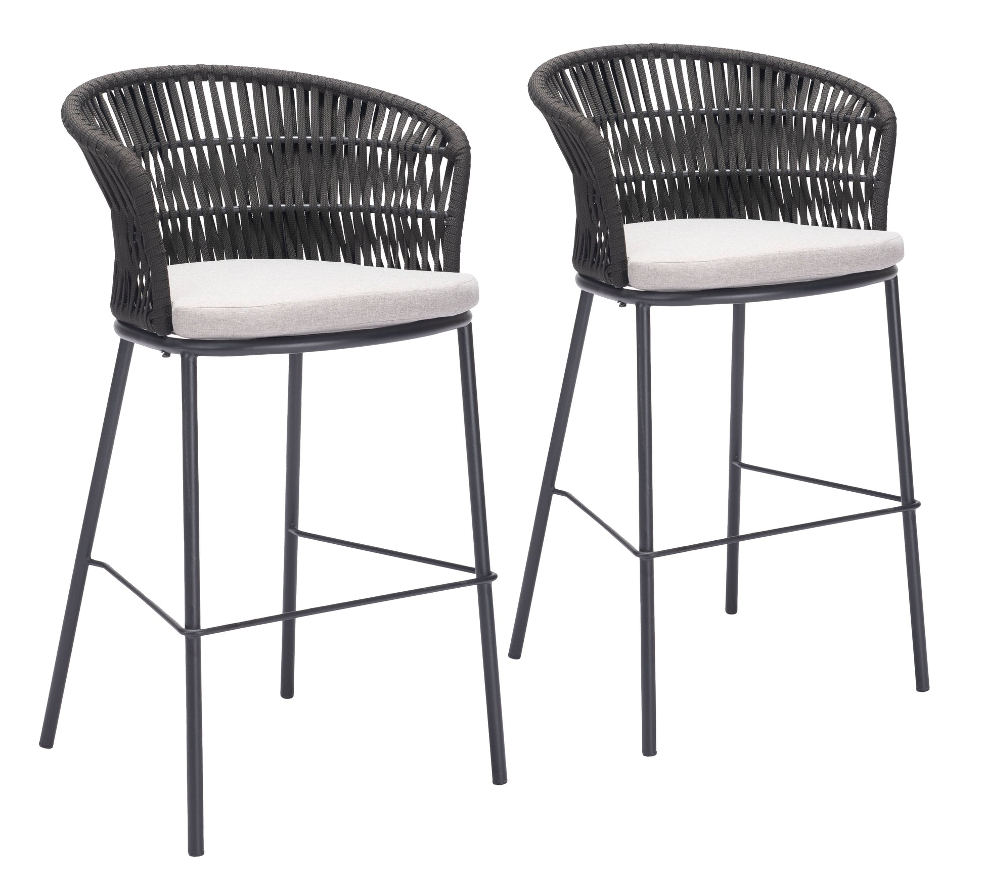 Freycinet Black Outdoor Barstool (Set of 2) - Ornate Home
