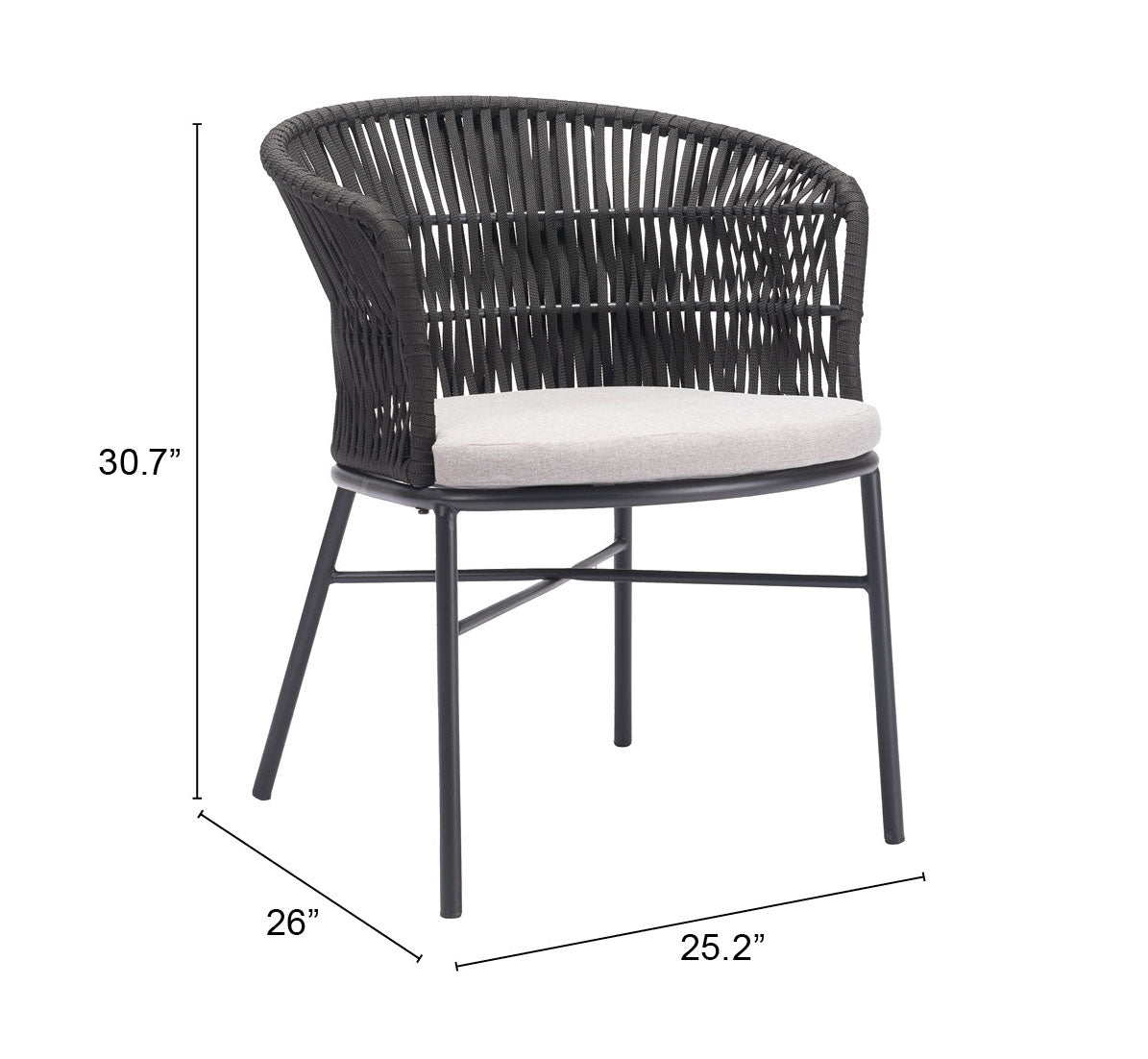 Freycinet Black Outdoor Dining Chair (Set of 2) - Ornate Home