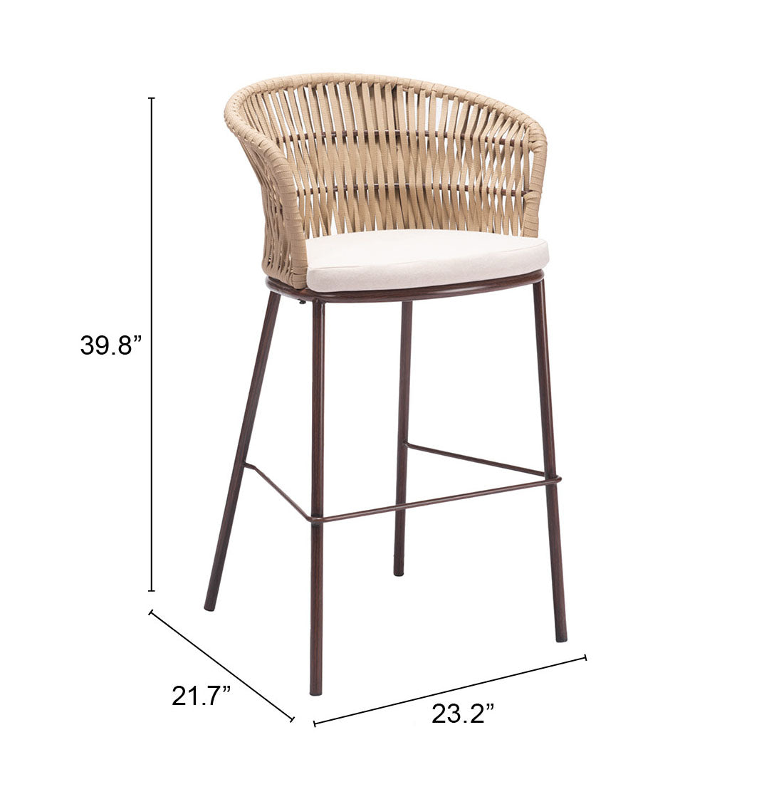 Freycinet Natural Outdoor Barstool (Set of 2) - Ornate Home