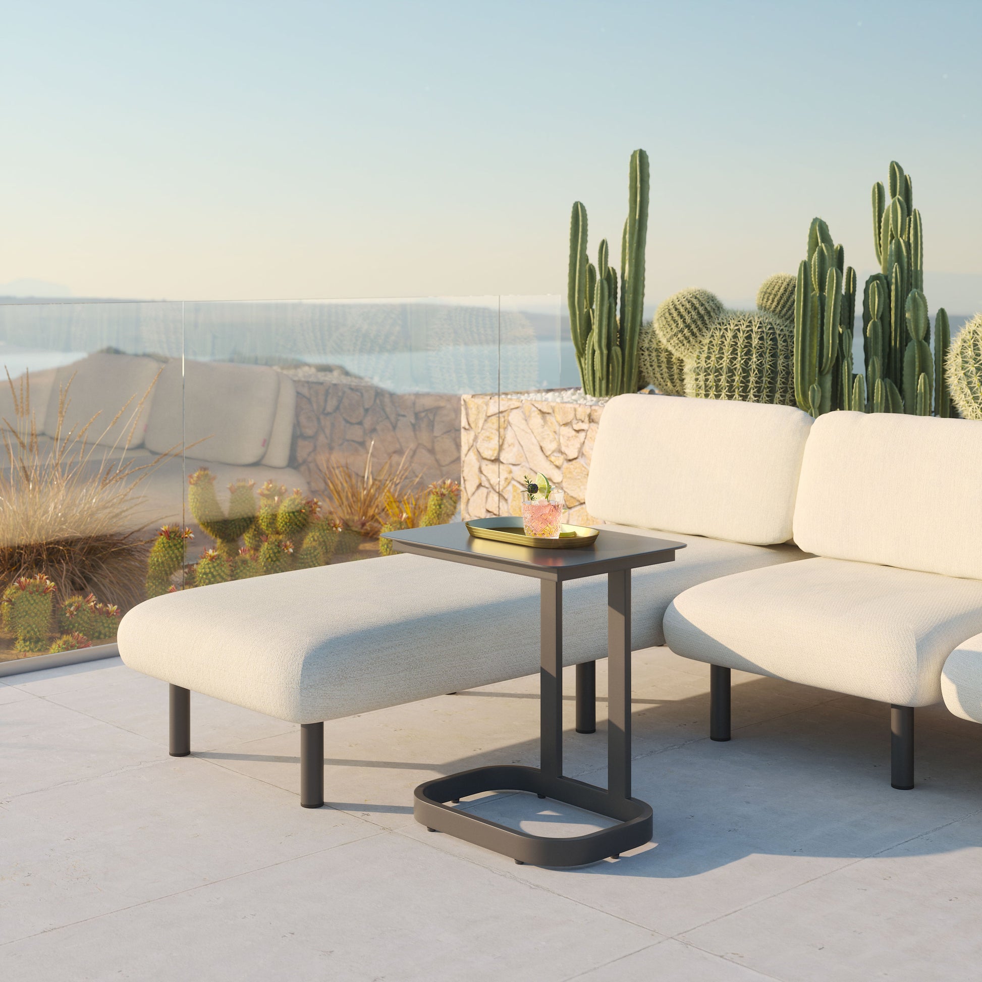 Friss Black Outdoor End Table - Ornate Home