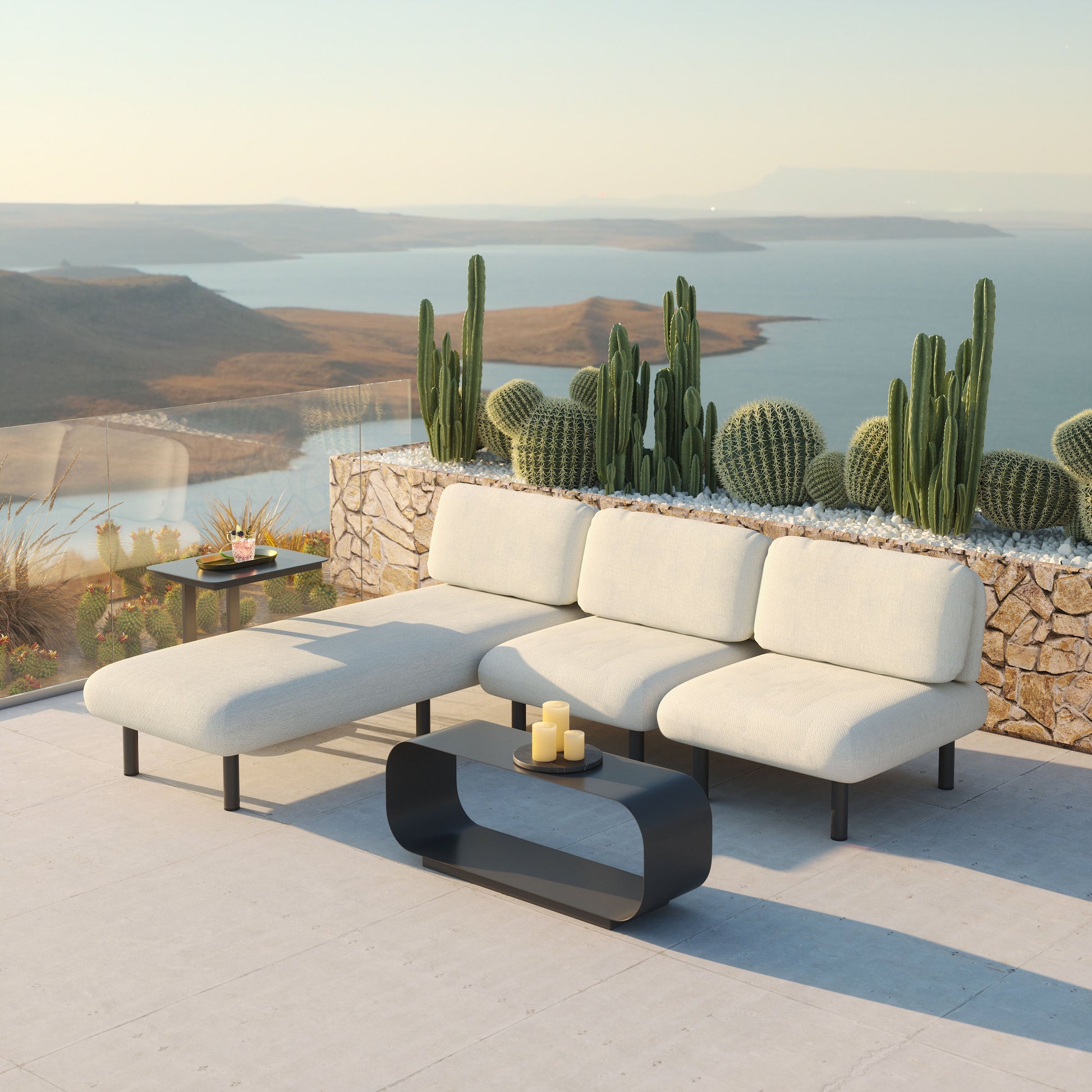 Friss Black Outdoor End Table - Ornate Home