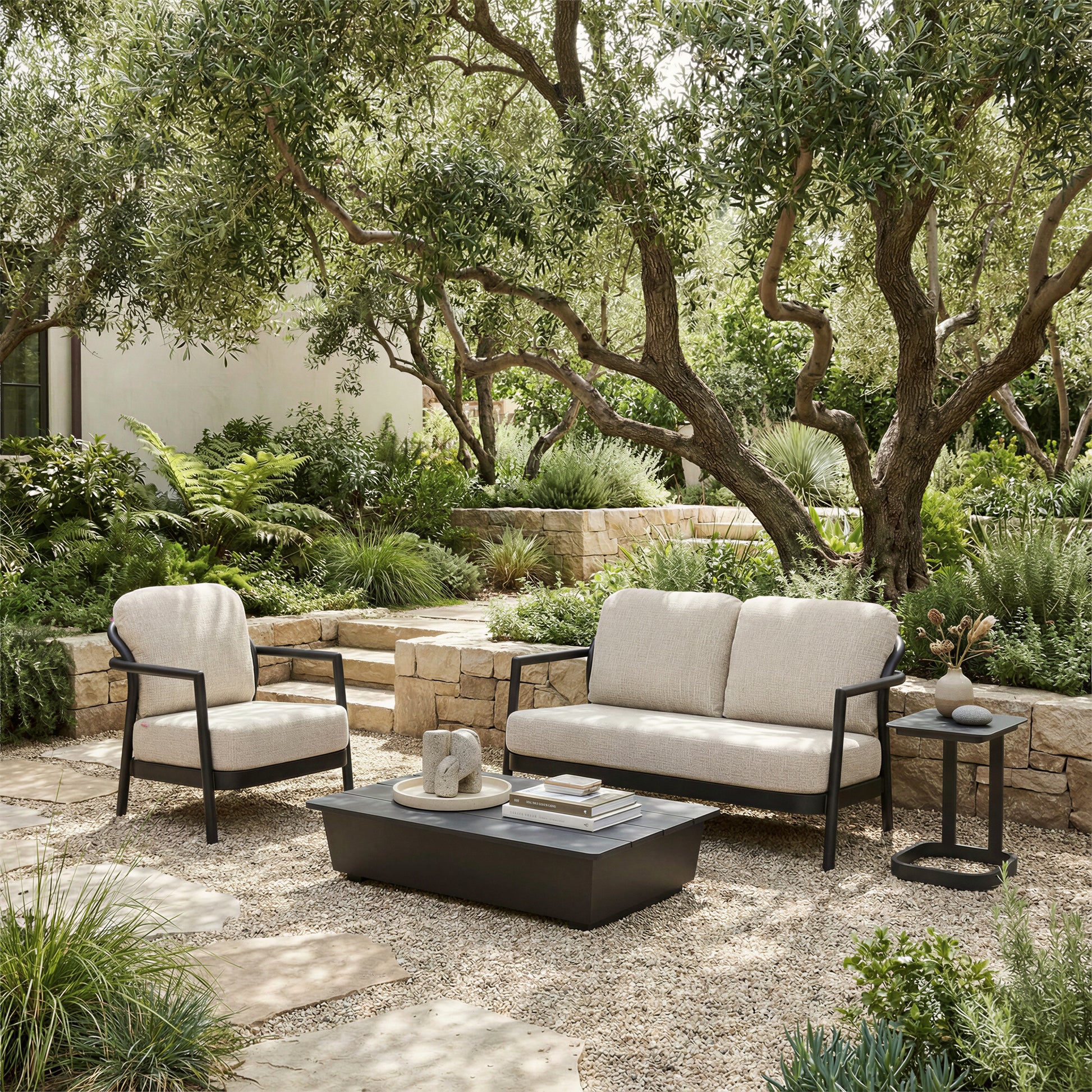 Friss Black Outdoor End Table - Ornate Home