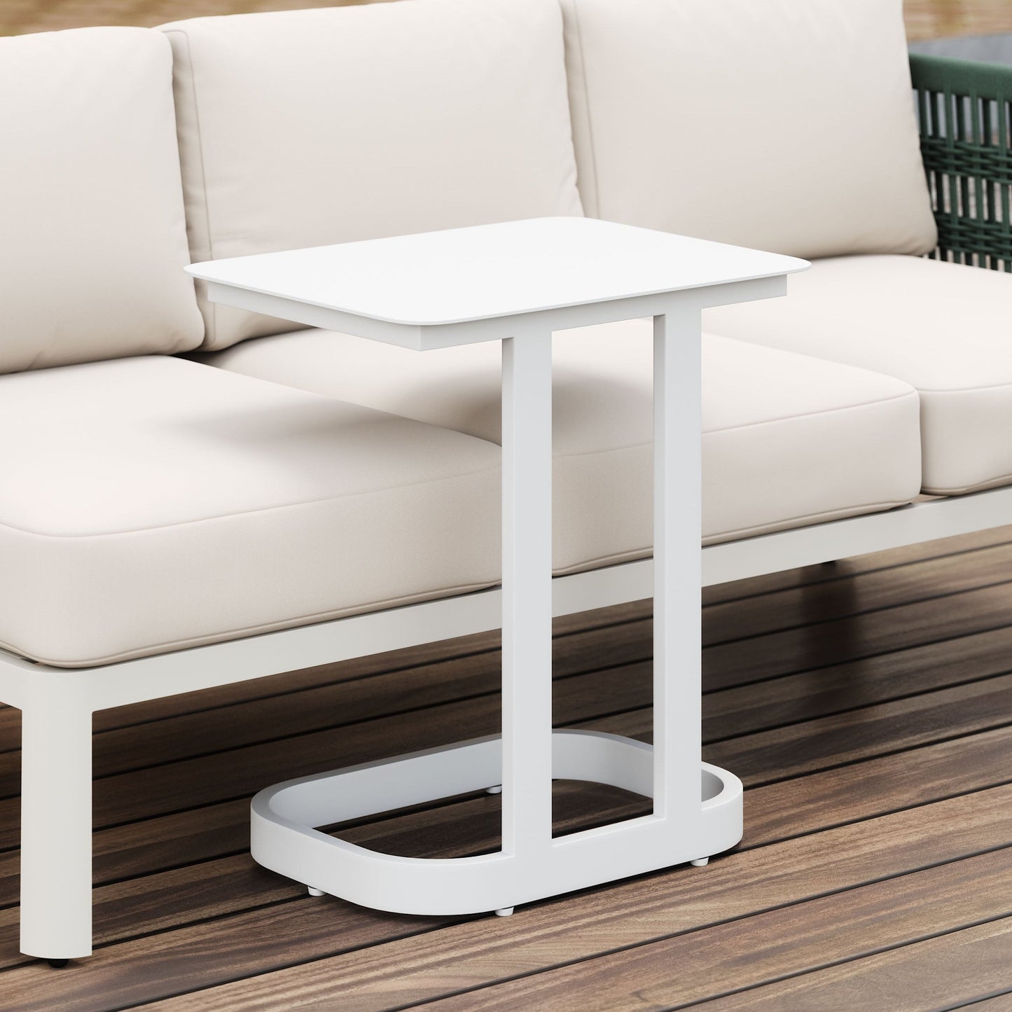 Friss White Outdoor End Table - Ornate Home