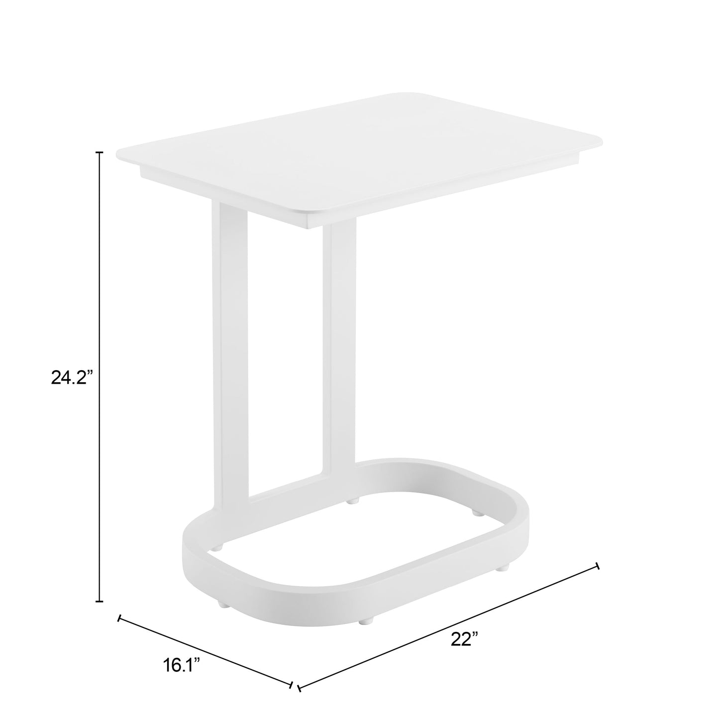 Friss White Outdoor End Table - Ornate Home
