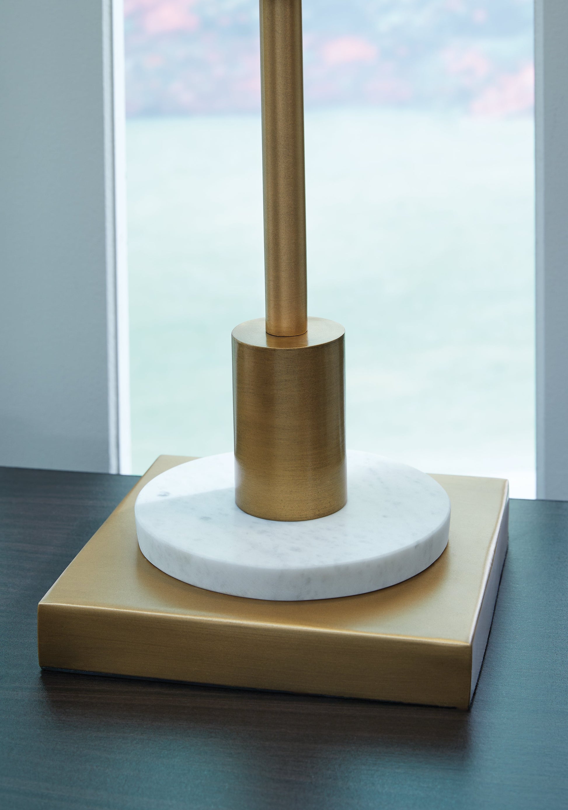 Fritzburn Gold Finish/White Table Lamp- Viva Furn