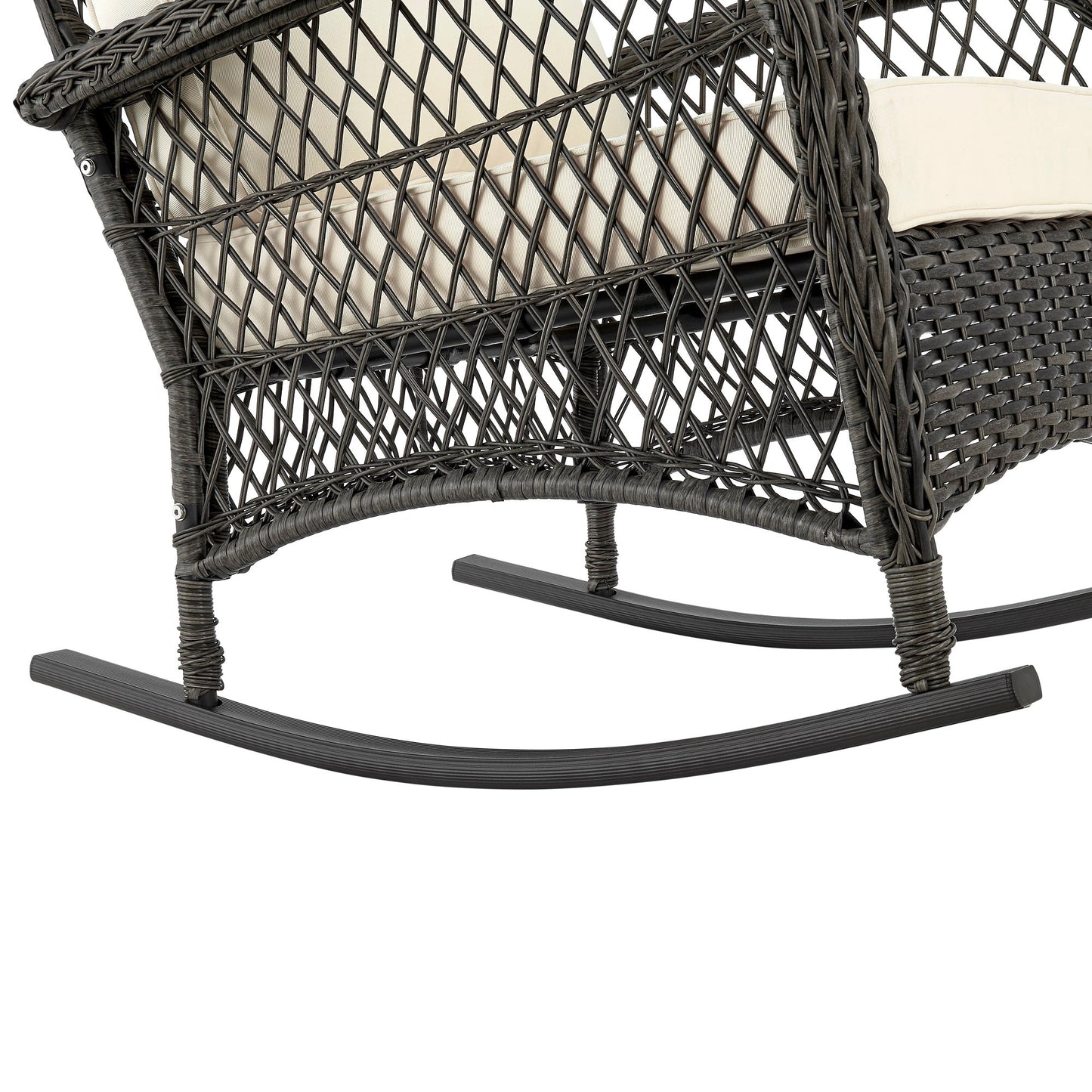 Fruttuo Patio Rocking Chair with Cream Cushions - Ornate Home