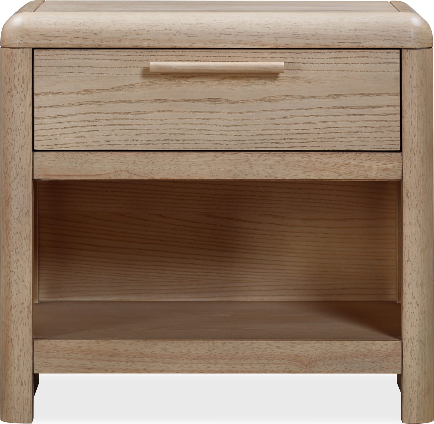 Furano Ginger One Drawer One Shelf Ash Wood Nightstand - Ornate Home