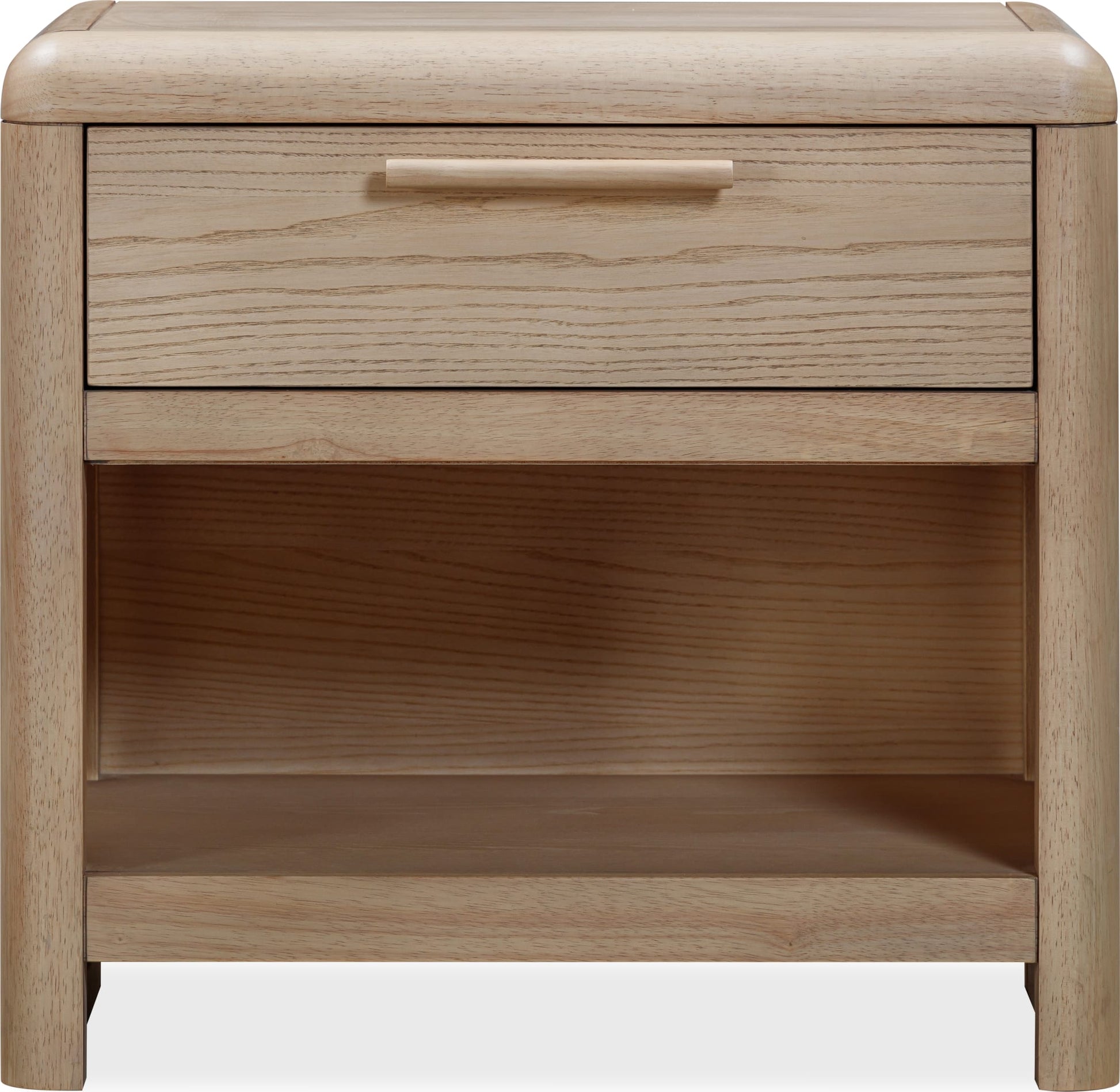 Furano Ginger One Drawer One Shelf Ash Wood Nightstand - Ornate Home