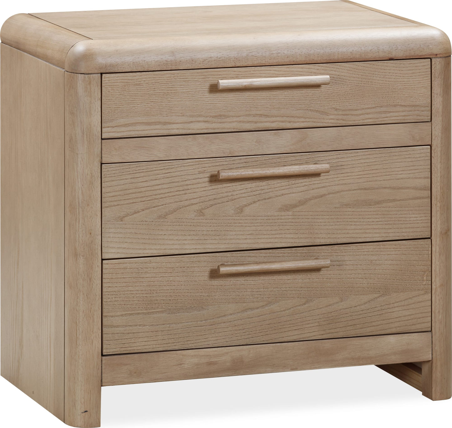 Furano Ginger Three Drawer Ash Wood Nightstand - Ornate Home