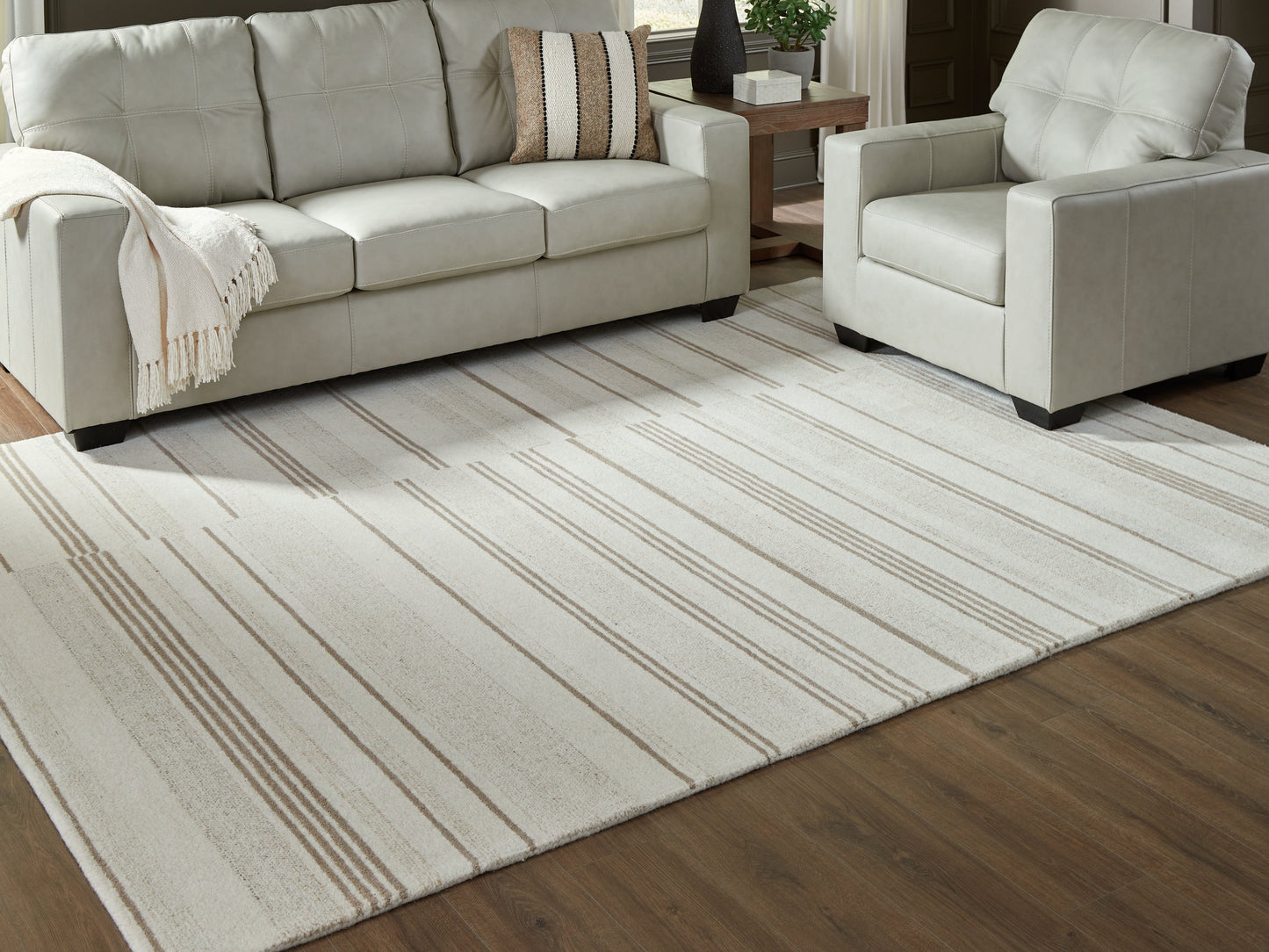 Gadence Ivory/Tan Large Rug- Viva Furn