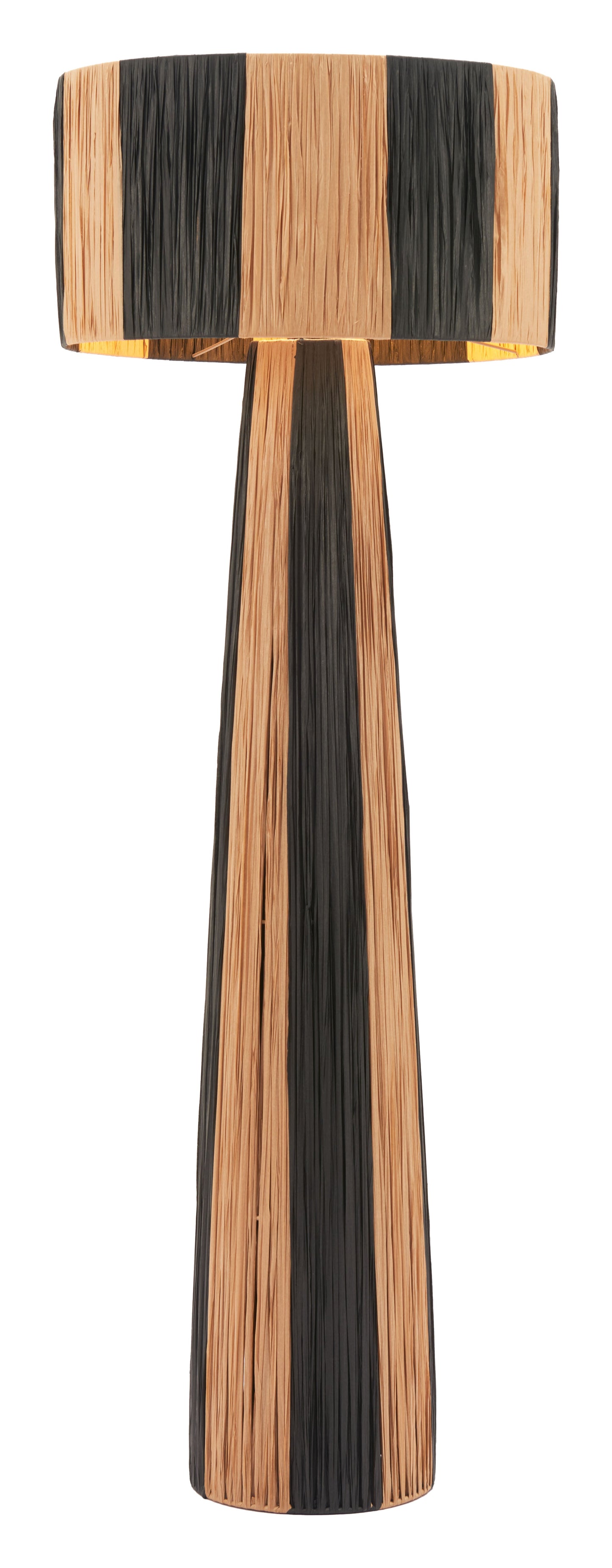 Gala Black & Natural Floor Lamp - Ornate Home