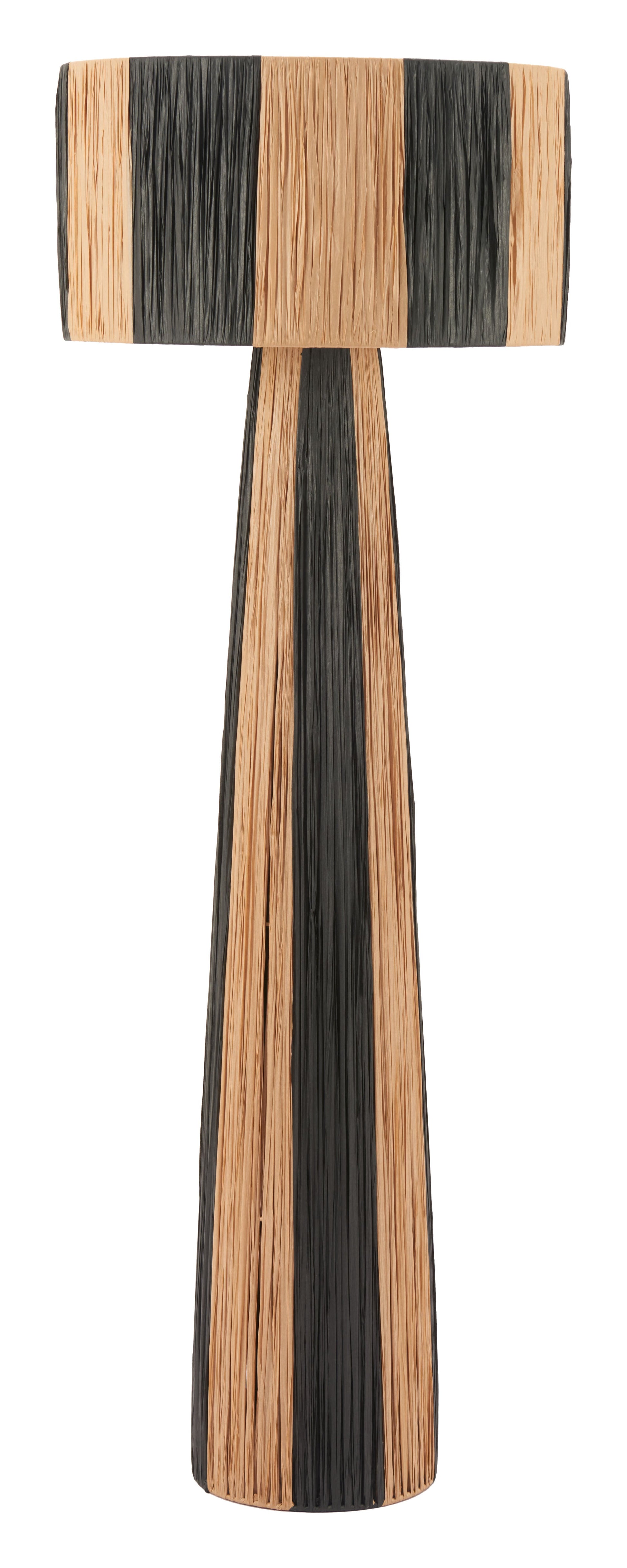 Gala Black & Natural Floor Lamp - Ornate Home