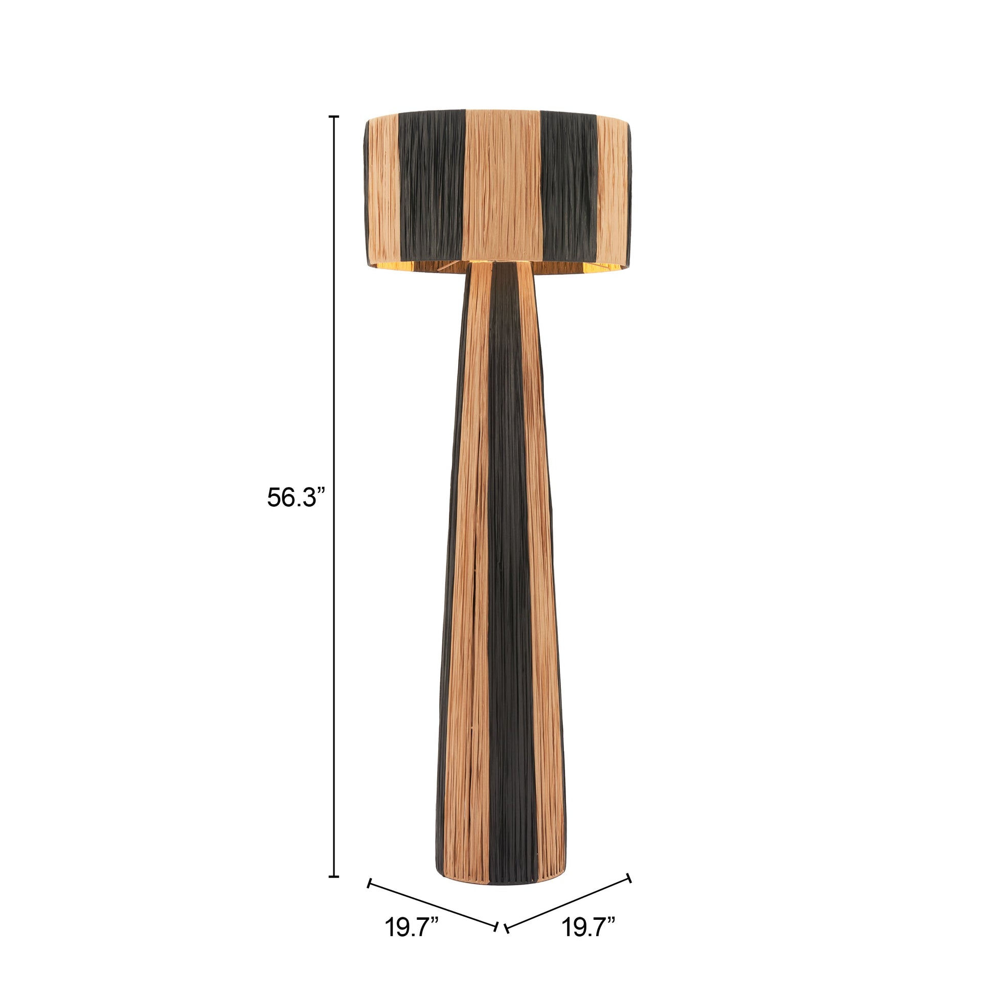 Gala Black & Natural Floor Lamp - Ornate Home