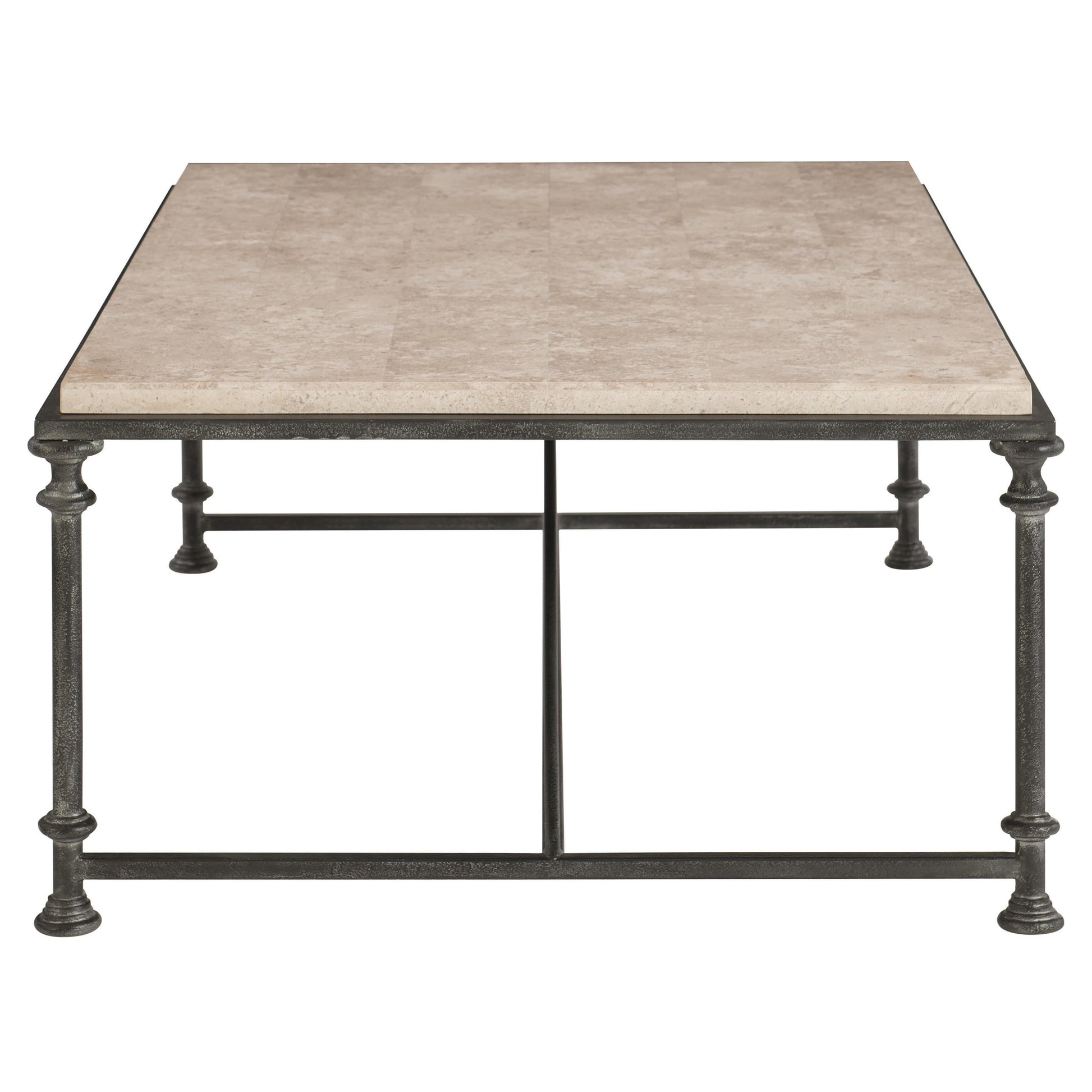 Galesbury Travertine/Antique Silver Cocktail Table - Ornate Home