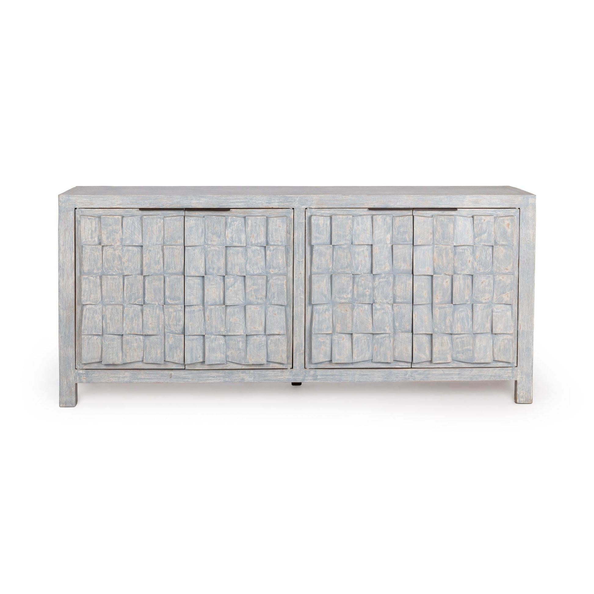 Gama Blue Washed 4 Door Cabinet - Ornate Home