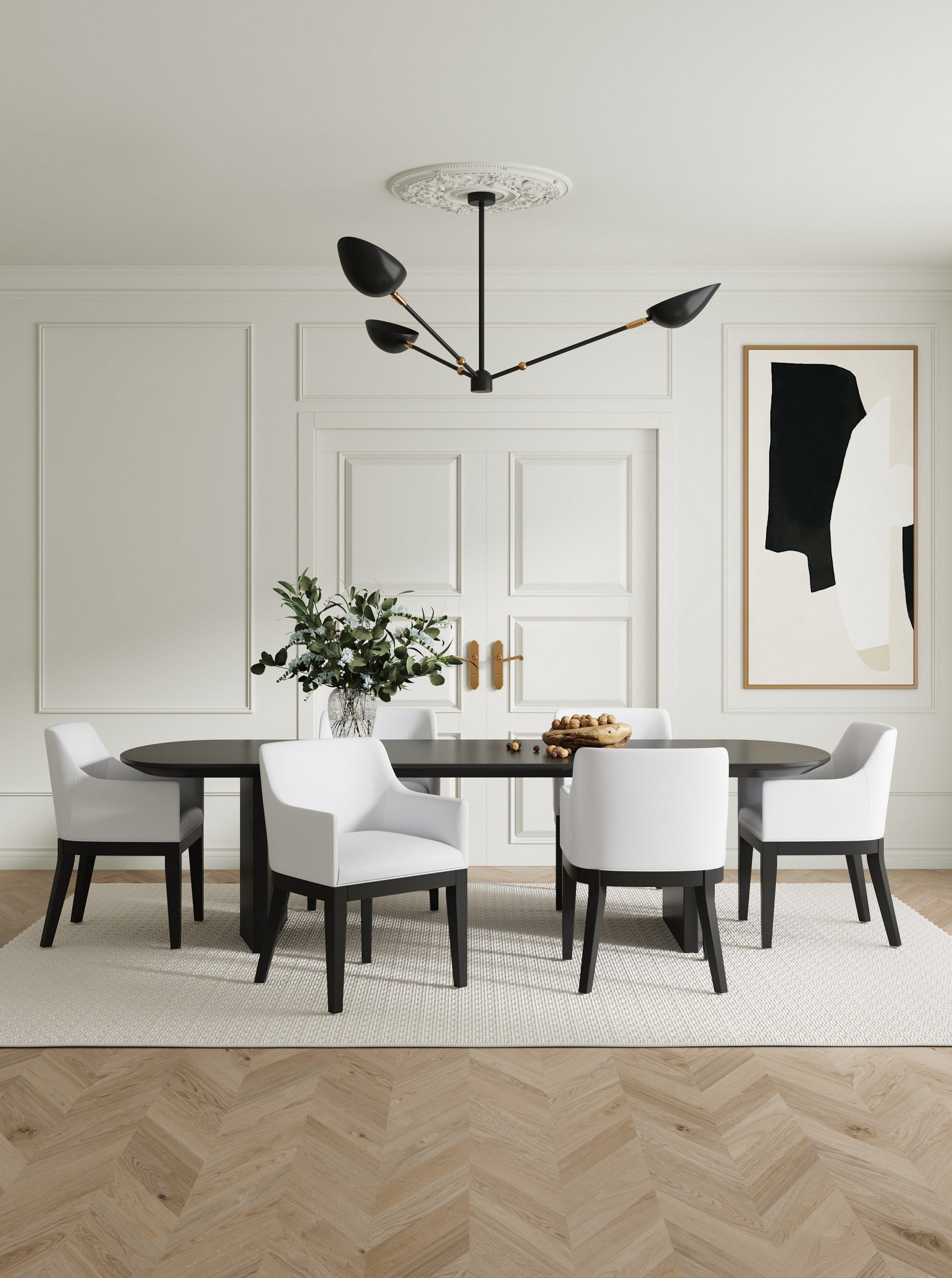 Gansevoort Faux Leather Dining Armchair in Cream - Ornate Home