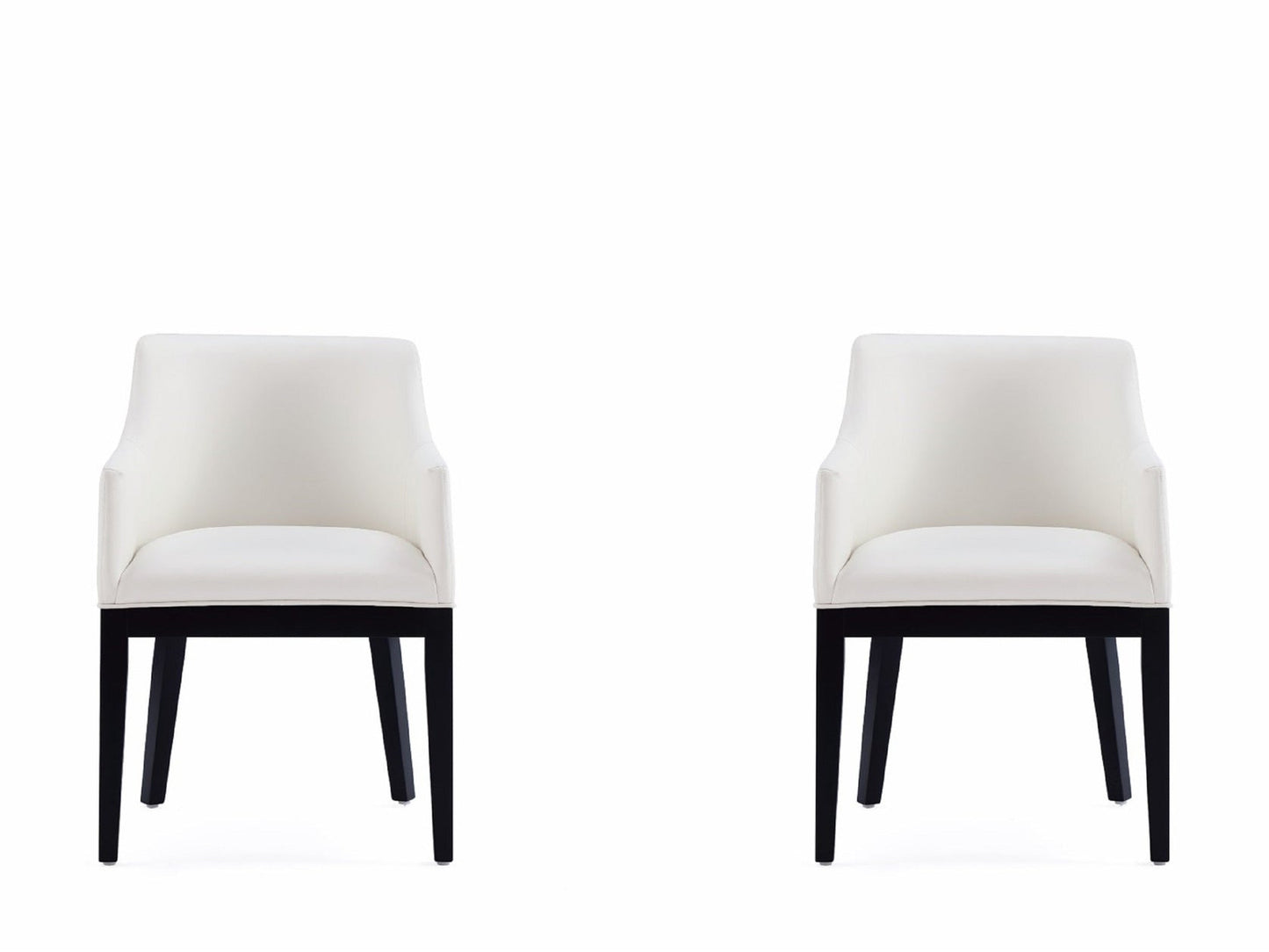 Gansevoort Faux Leather Dining Armchair in Cream (set of 2) - Ornate Home