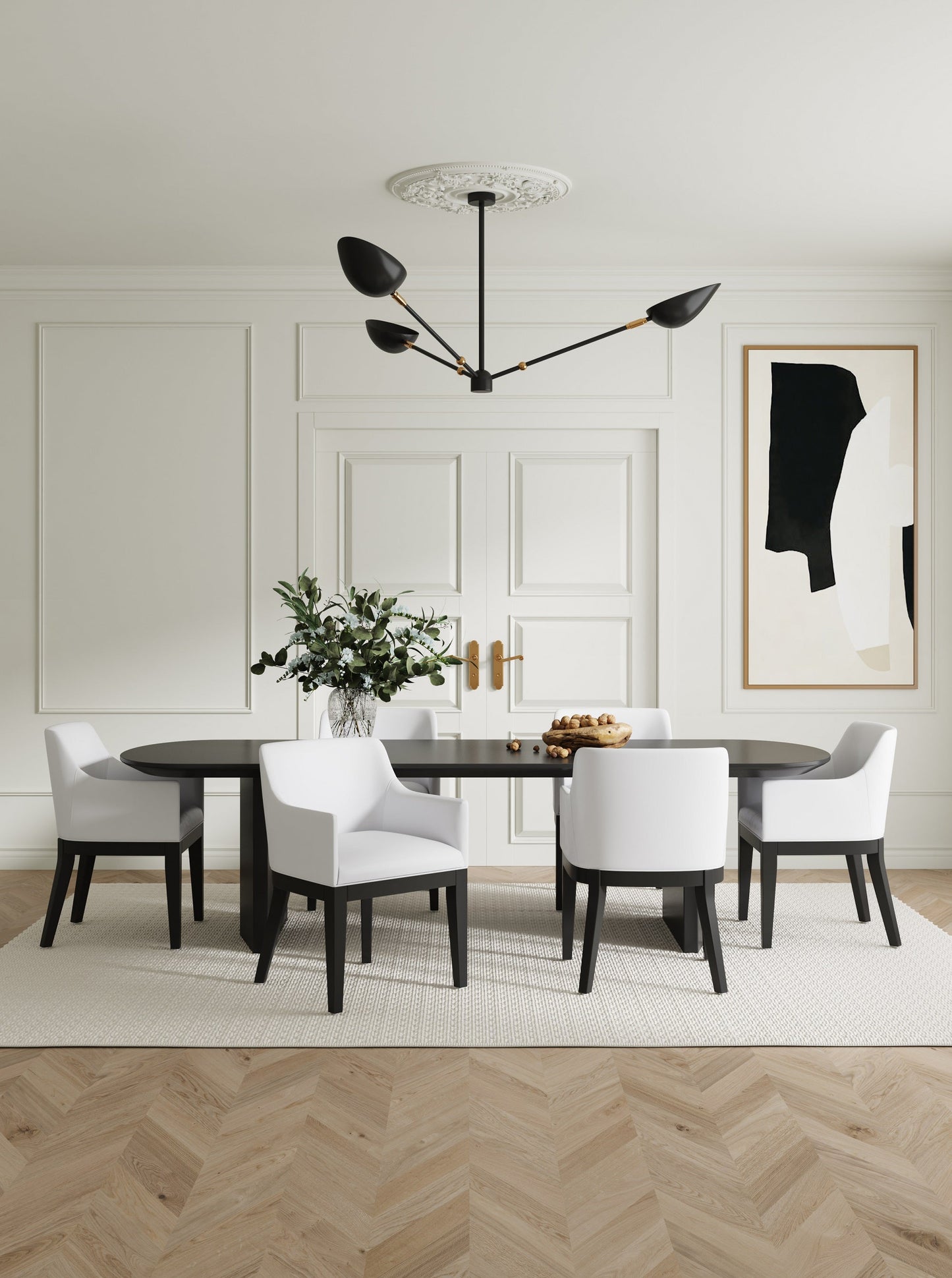 Gansevoort Faux Leather Dining Armchair in Cream (set of 2) - Ornate Home