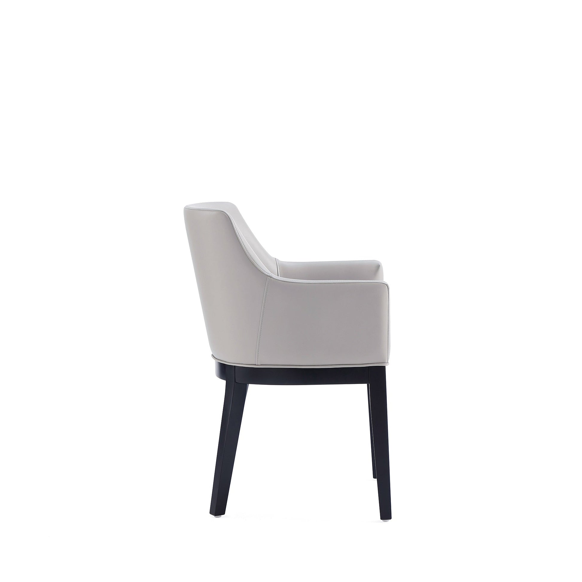 Gansevoort Faux Leather Dining Armchair in Light Grey - Ornate Home