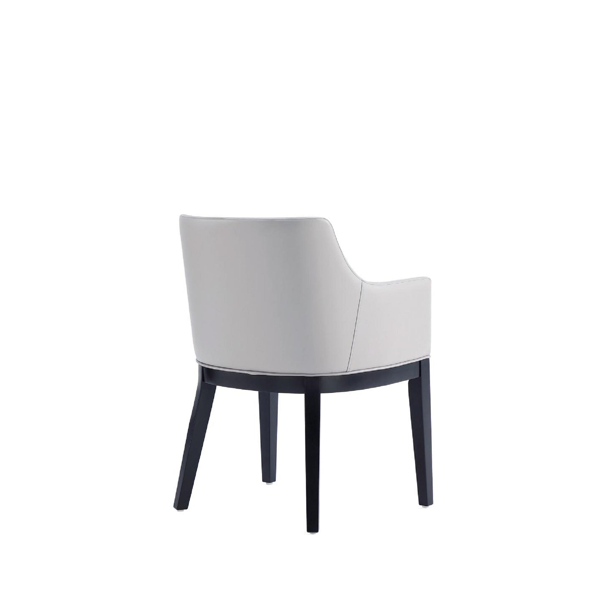 Gansevoort Faux Leather Dining Armchair in Light Grey - Ornate Home