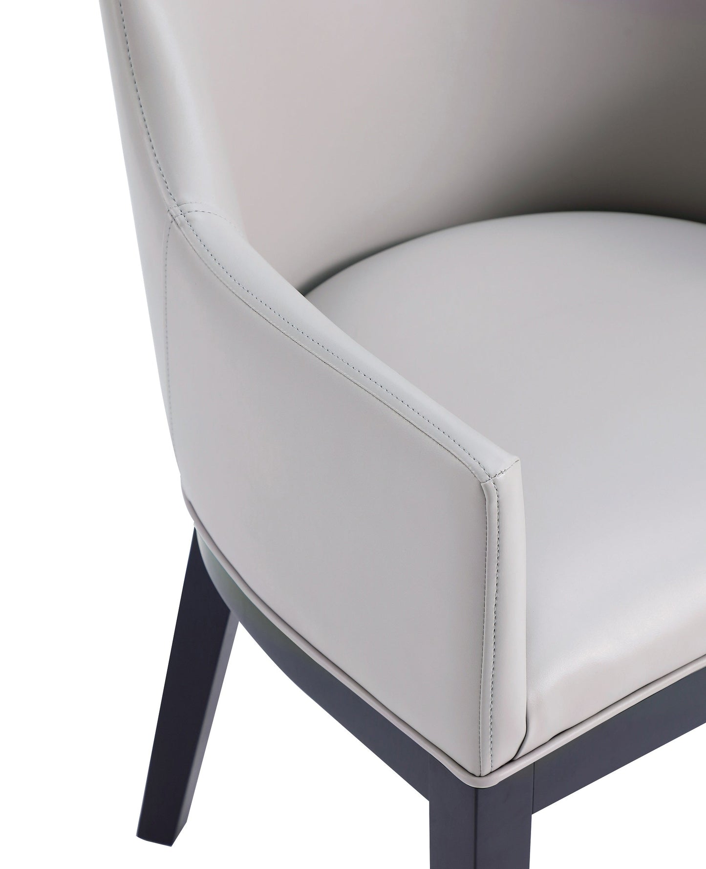 Gansevoort Faux Leather Dining Armchair in Light Grey - Ornate Home