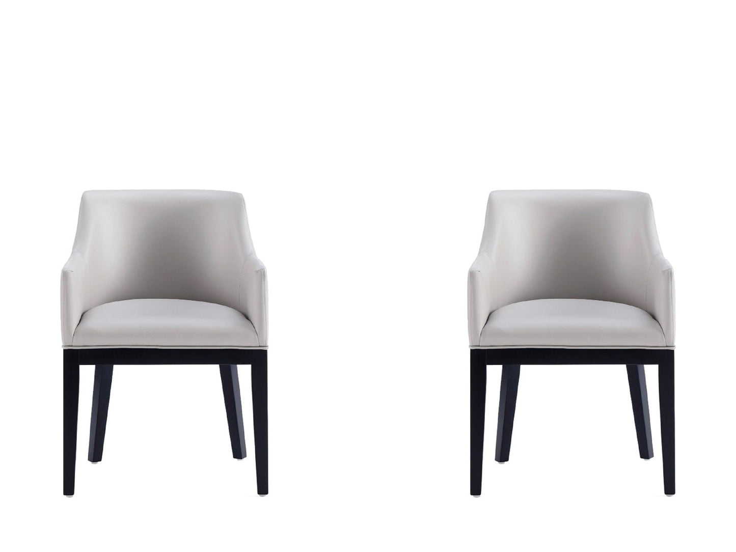 Gansevoort Faux Leather Dining Armchair in Light Grey (set of 2) - Ornate Home